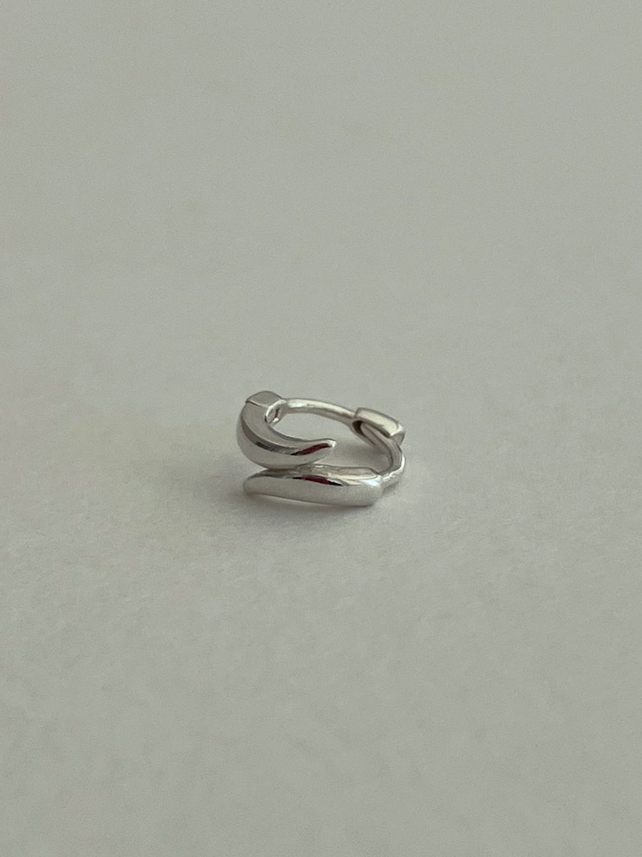 [92.5silver] swirl one-touch earrings (mini)