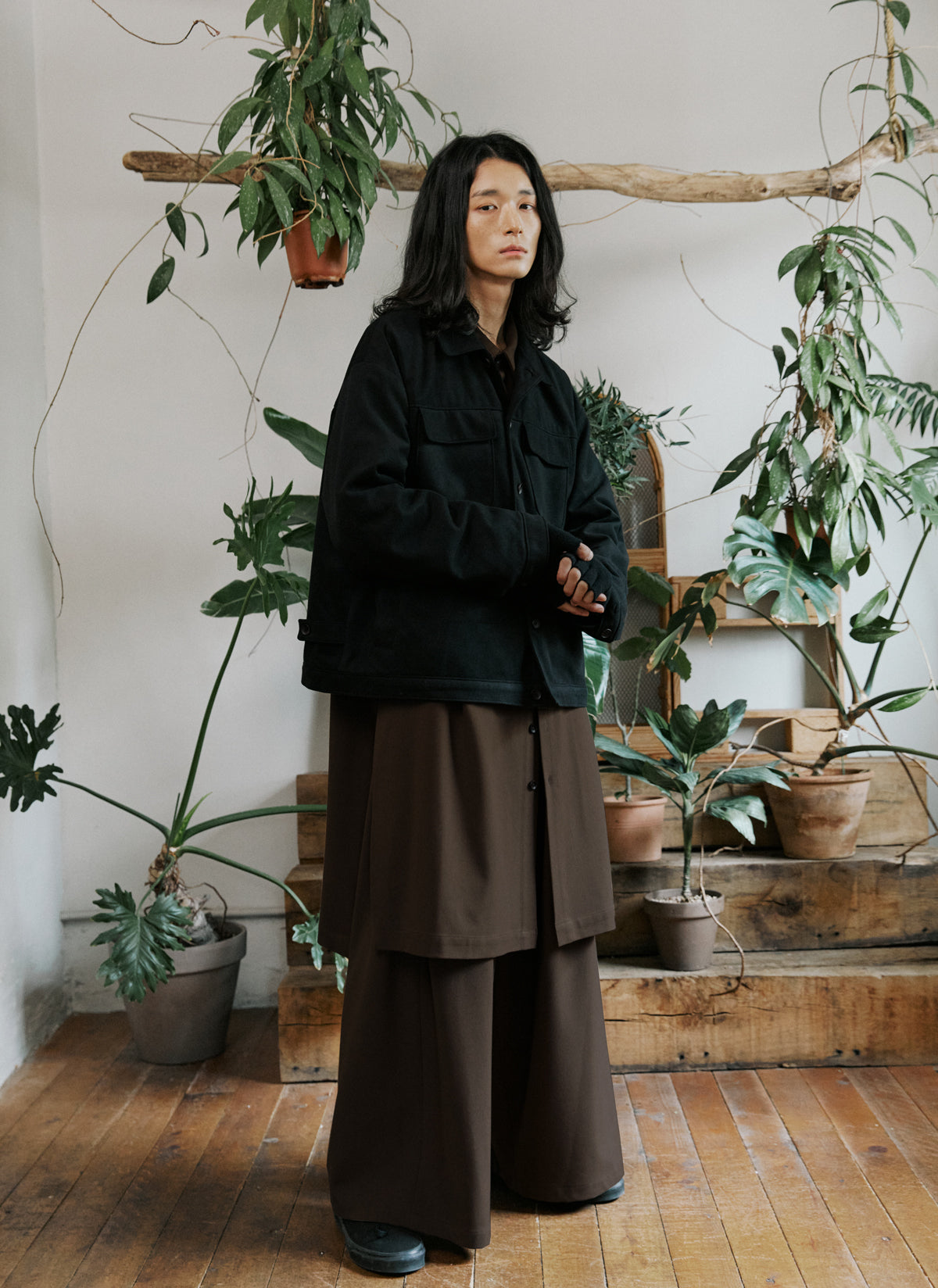 unisex jungle long shirts brown