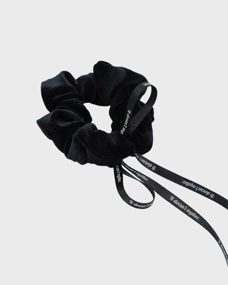 [Velvet] Mizz ribbon scrunchie (Black) 