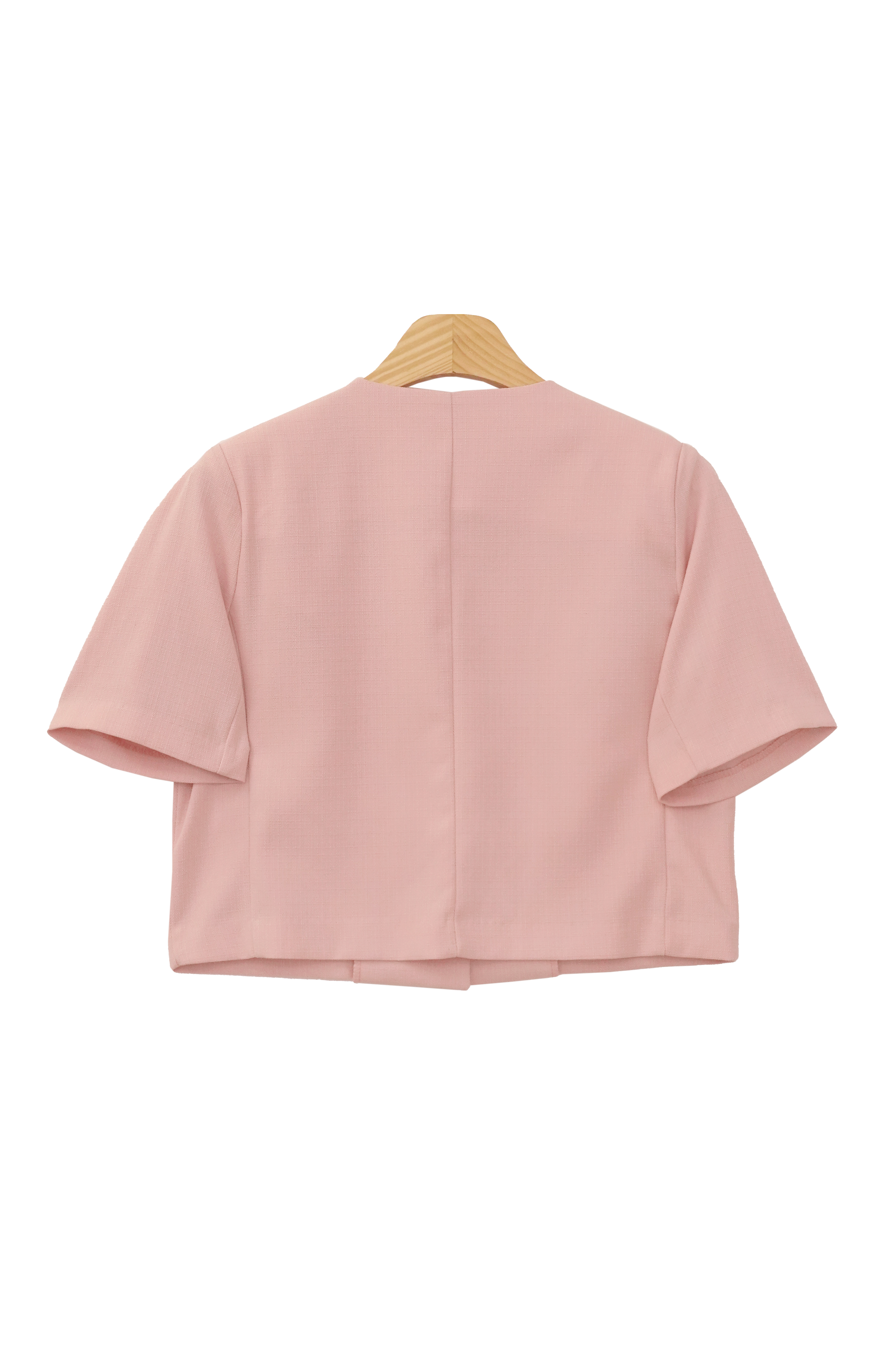 Olssen Summer No Collar Puff Blouse Cropped Short-Sleeved Jacket (4 colors)