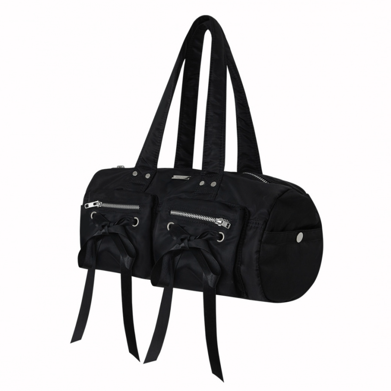 Double Ribbon Cargo Duffle Bag (BLACK)