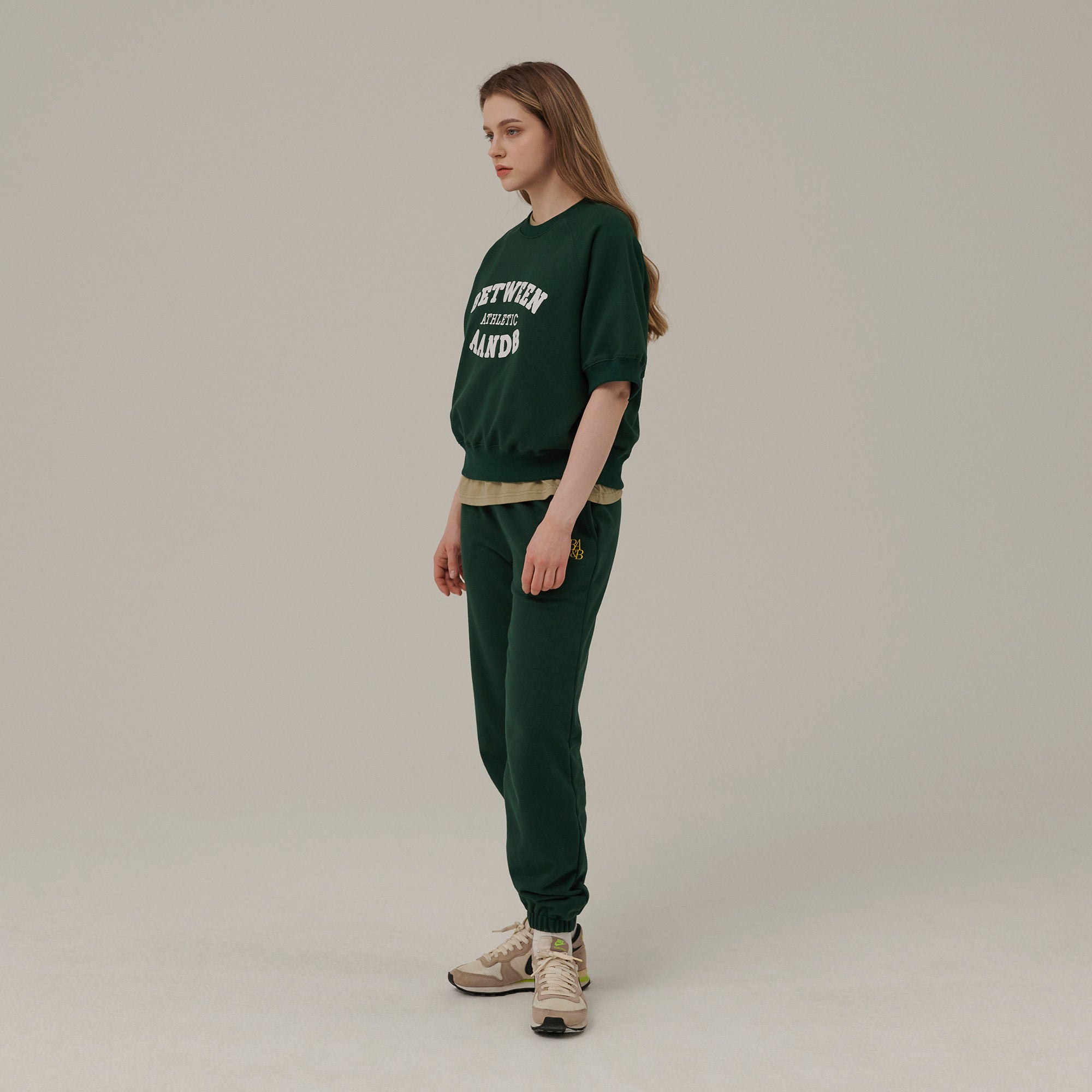 RAGLAN SHORT SLEEVE SWEATSHIRT_DEEP GREEN