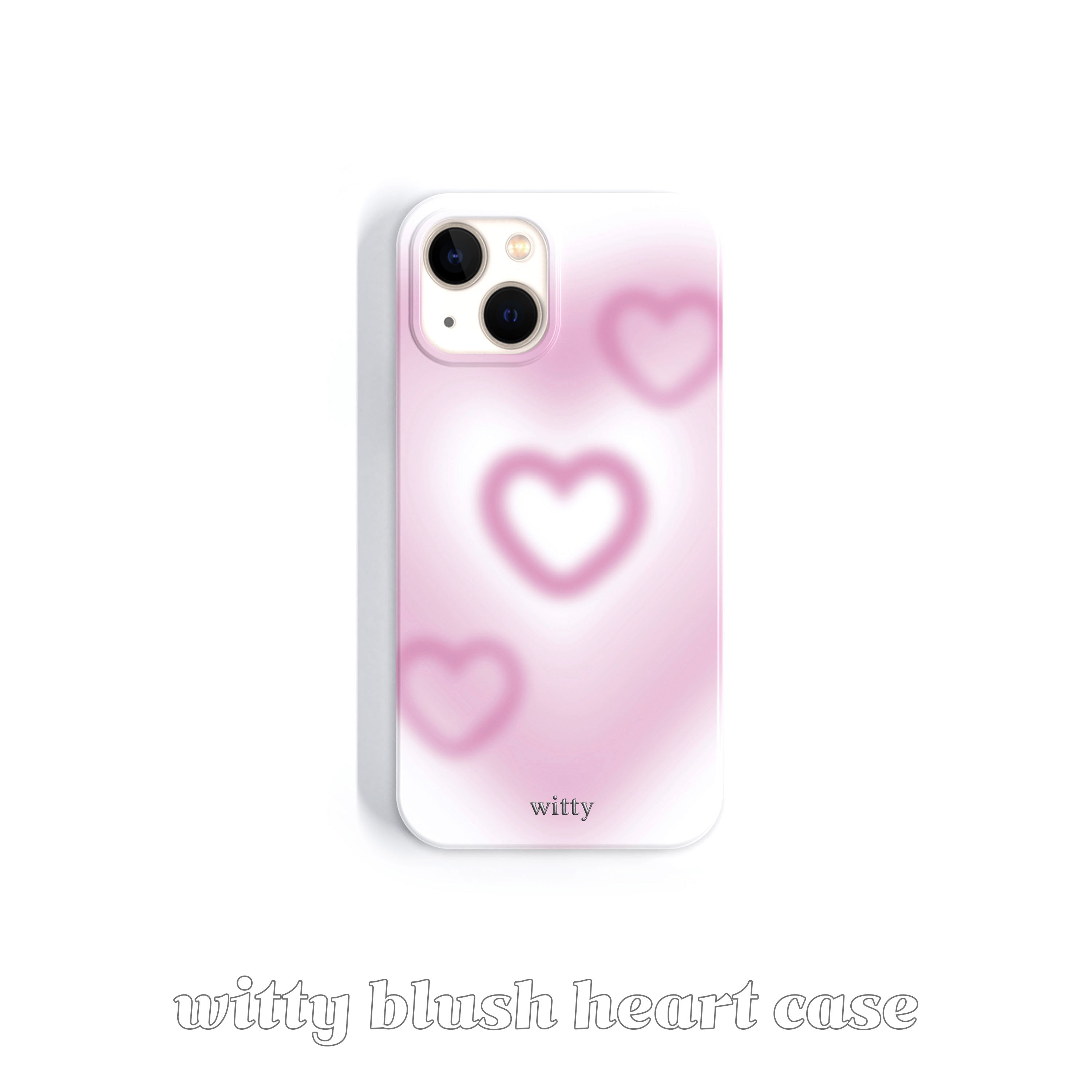 witty blush heart phone case (pink)