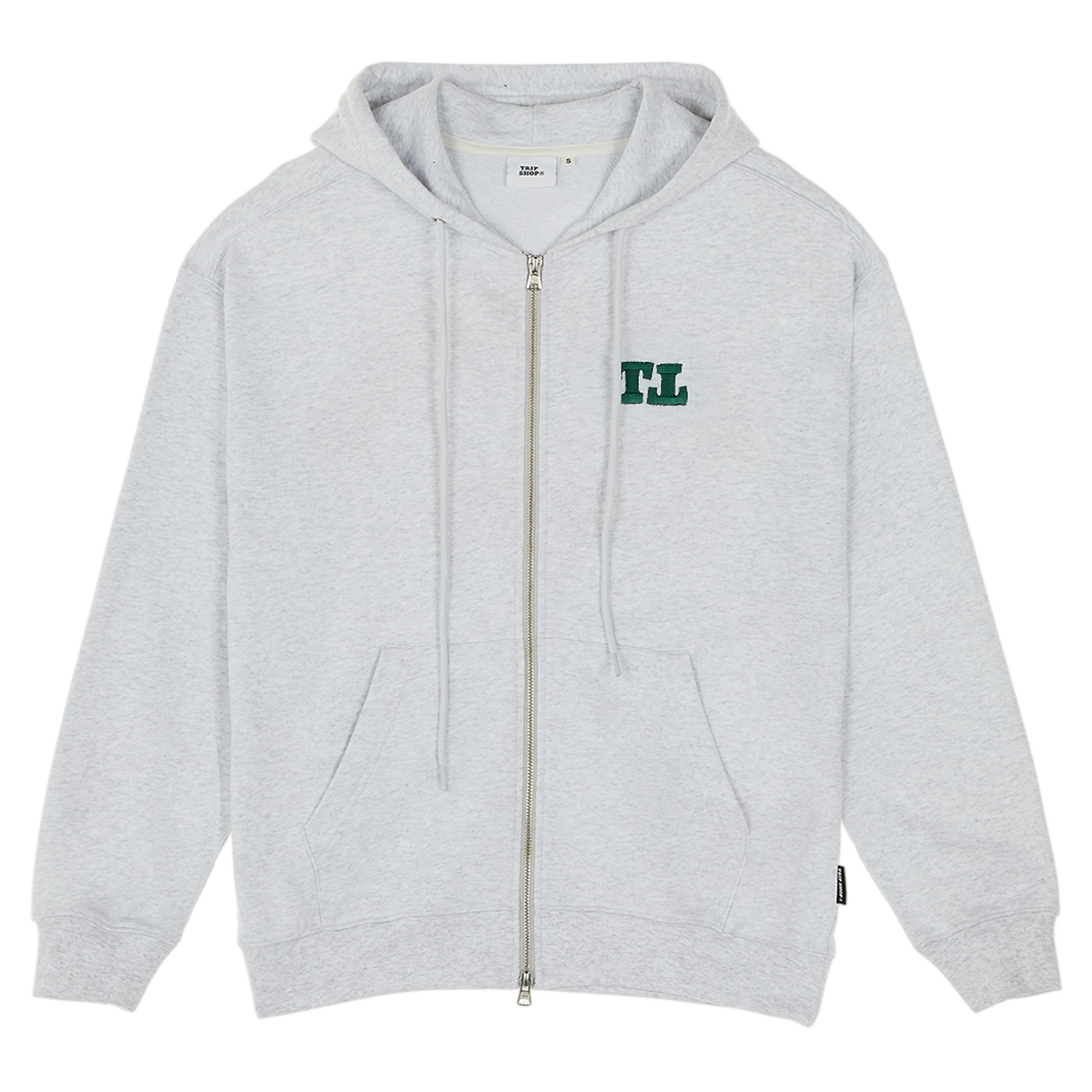 TT GREEN 2-WAY ZIP HOODIE (Z11112FW) - GREY