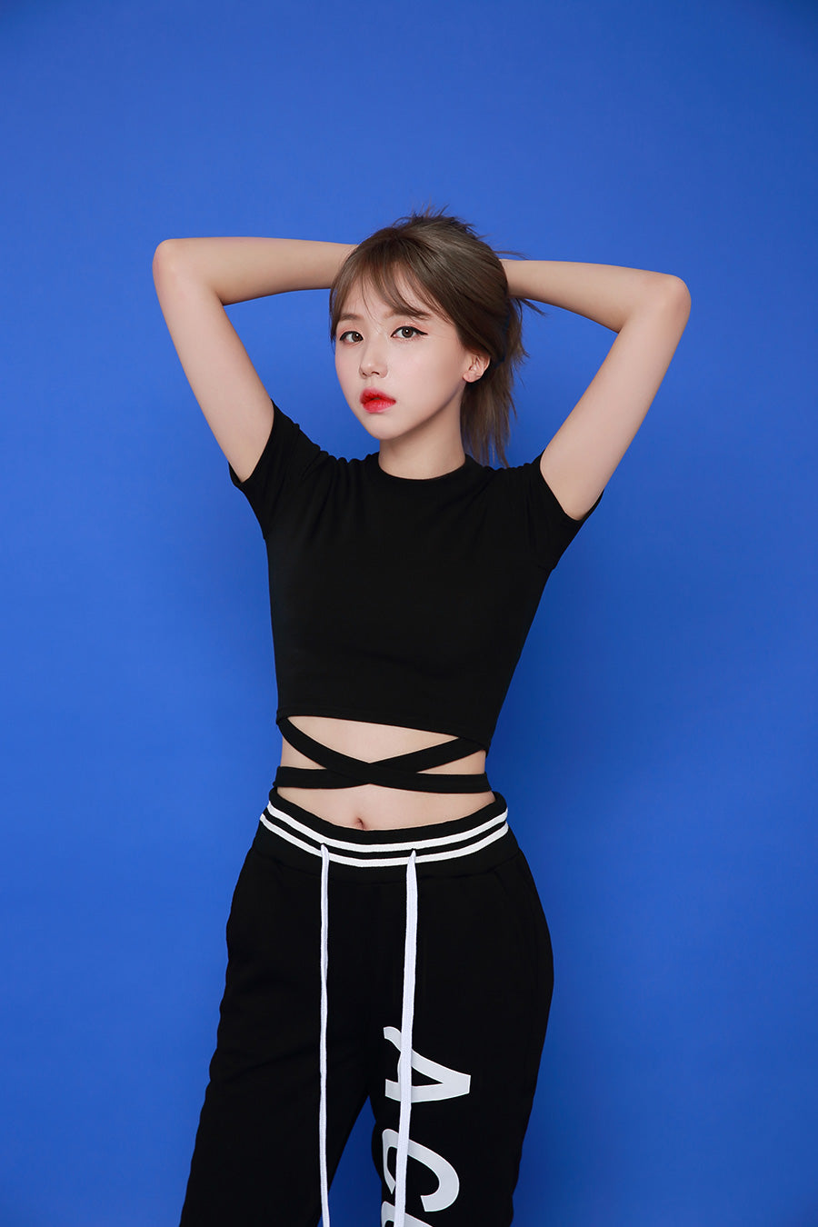 TOP(4653) X-string cropped tee