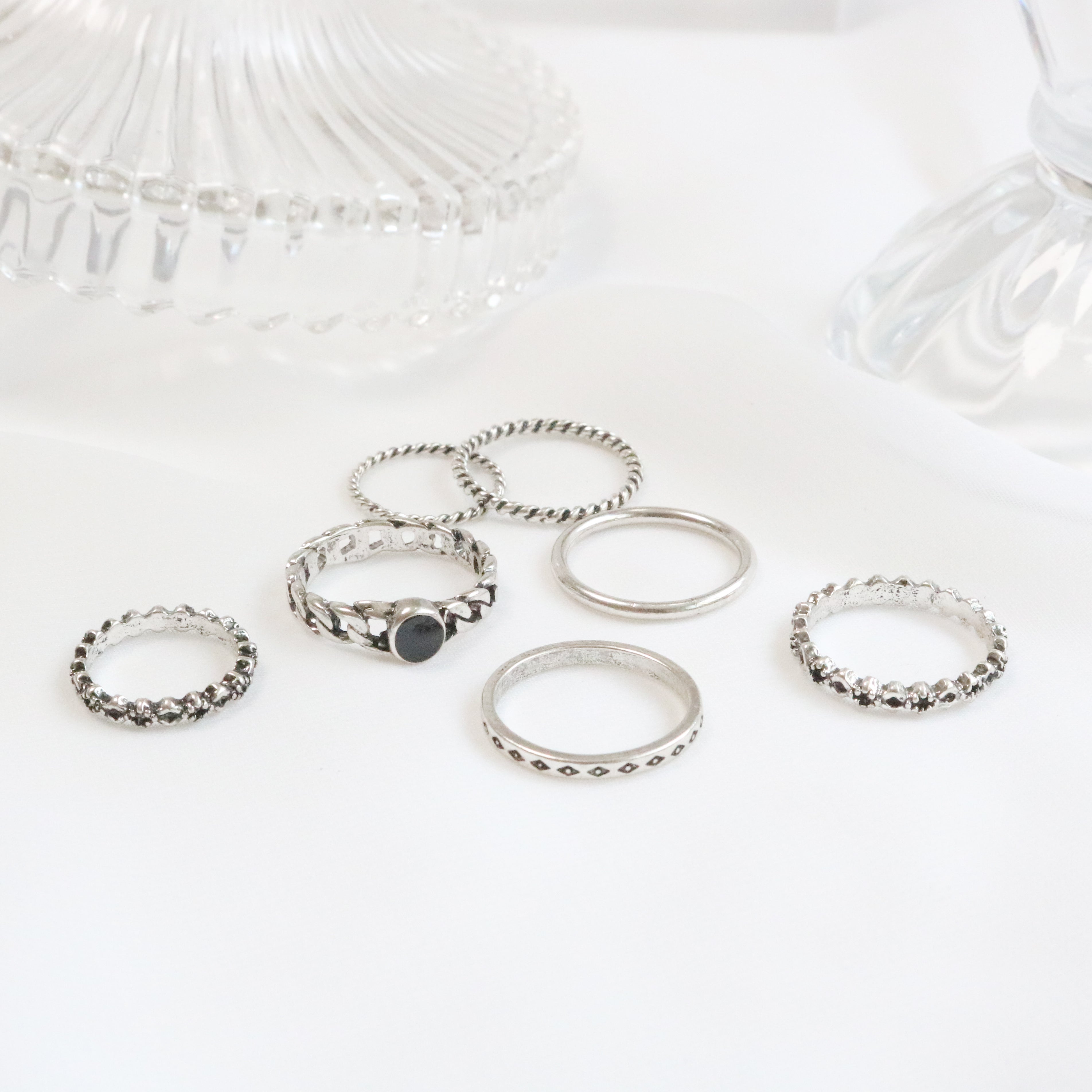 Black chain ring set (7 set)