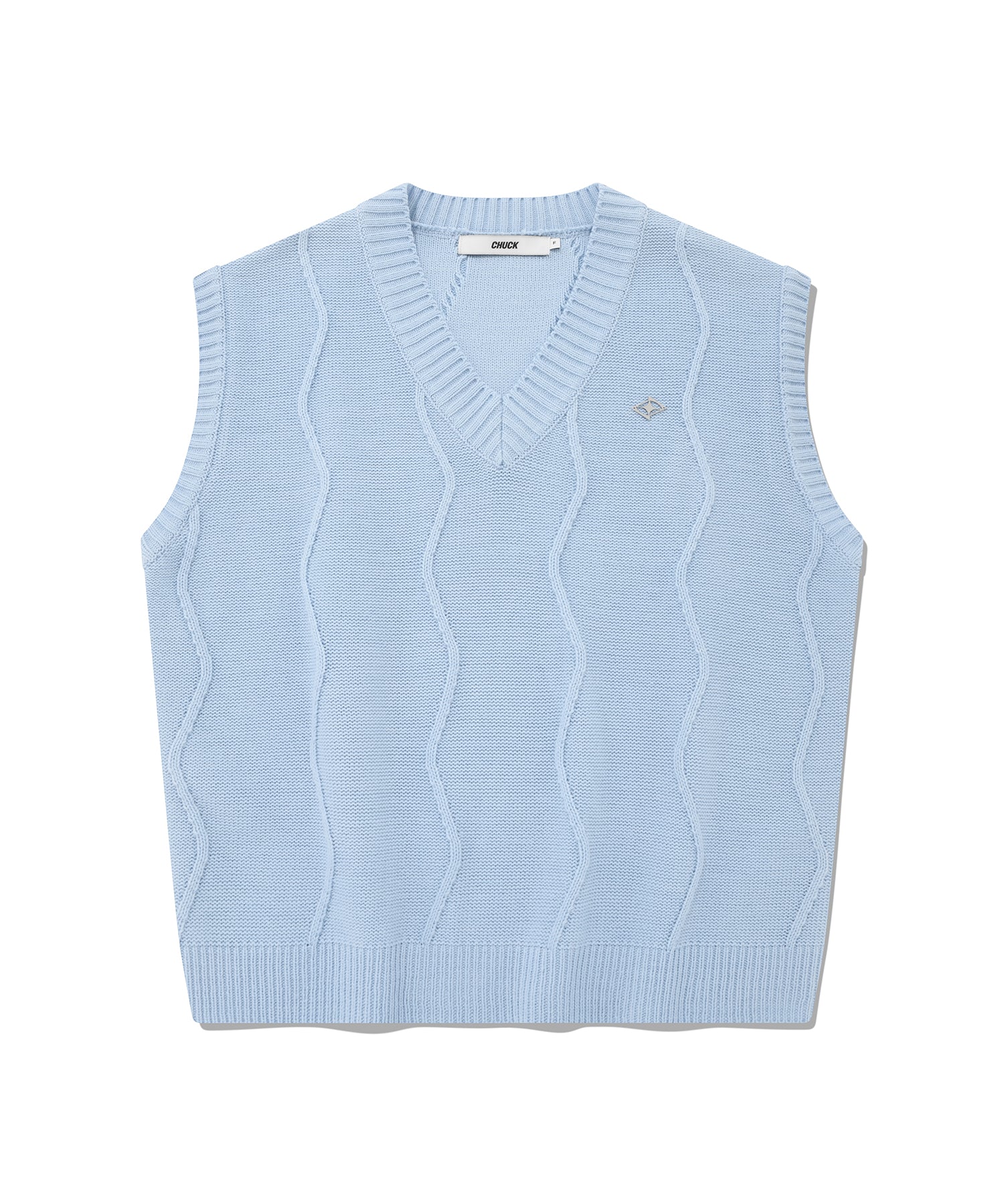 CHUCK ウェーブラインニットベスト / CHUCK WAVE LINE KNIT VEST (SKY BLUE)