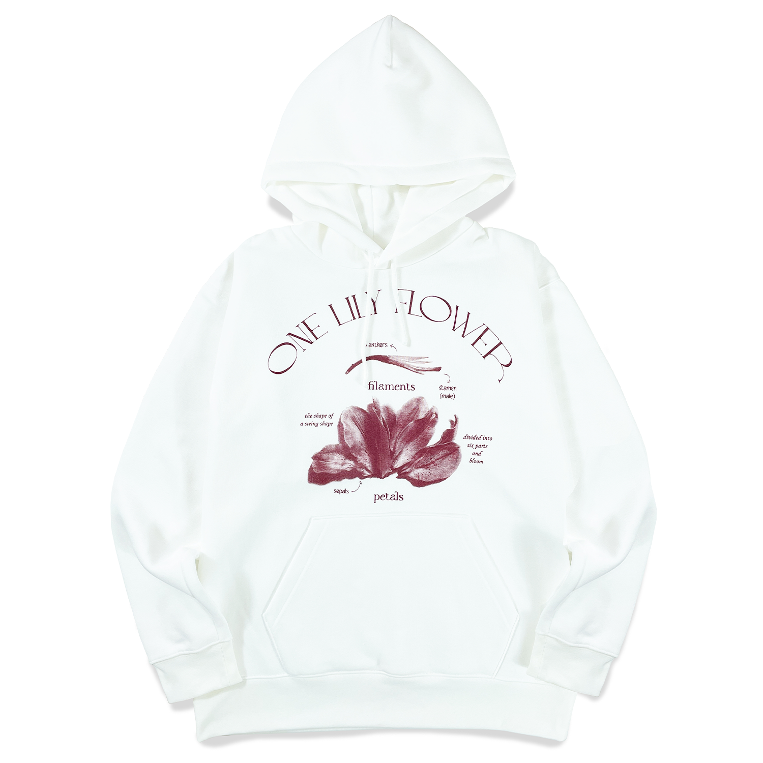 One Lily flower Hoodie ( White