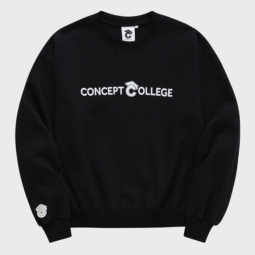 ベーシックラインロゴスウェットシャツ・ブラック［ユニセックス］/ Basic Line Logo Unisex Black Sweat Shirt