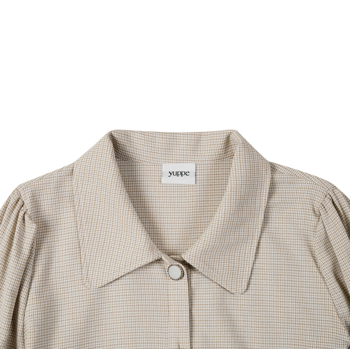 チェックパフシャツ / CHECK PUFF SHIRT_BEIGE