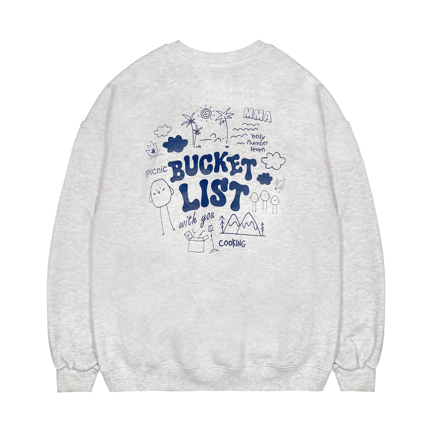 HOLYNUMBER7 X CHOI BYUNGCHAN BUCKET LIST GRAPHICS SWEAT SHIRT_GRAY