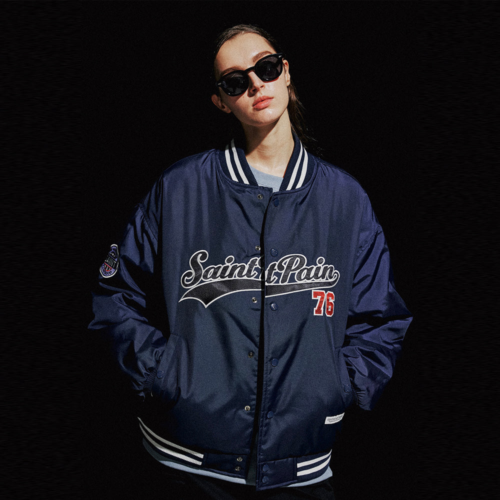 SP TEAM LOGO STADIUM JACKET-NAVY