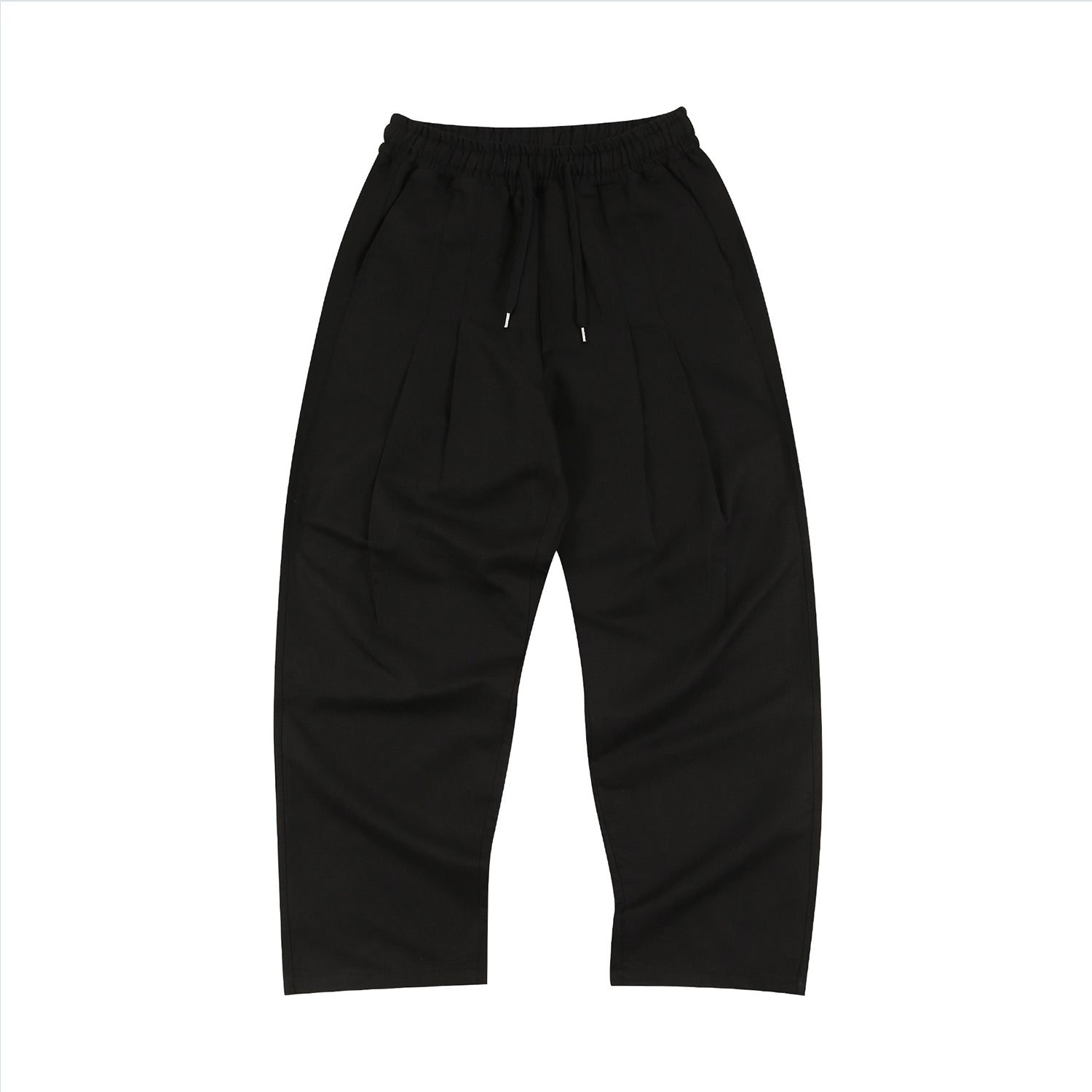 Linen Two-tuck Balloon Pants (BLACK)