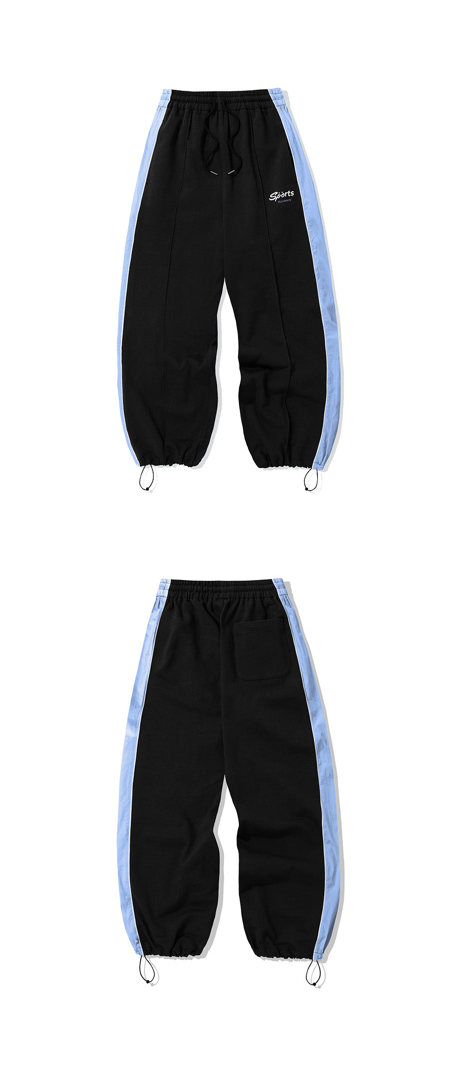 Sports Block Sweat Pants-Black