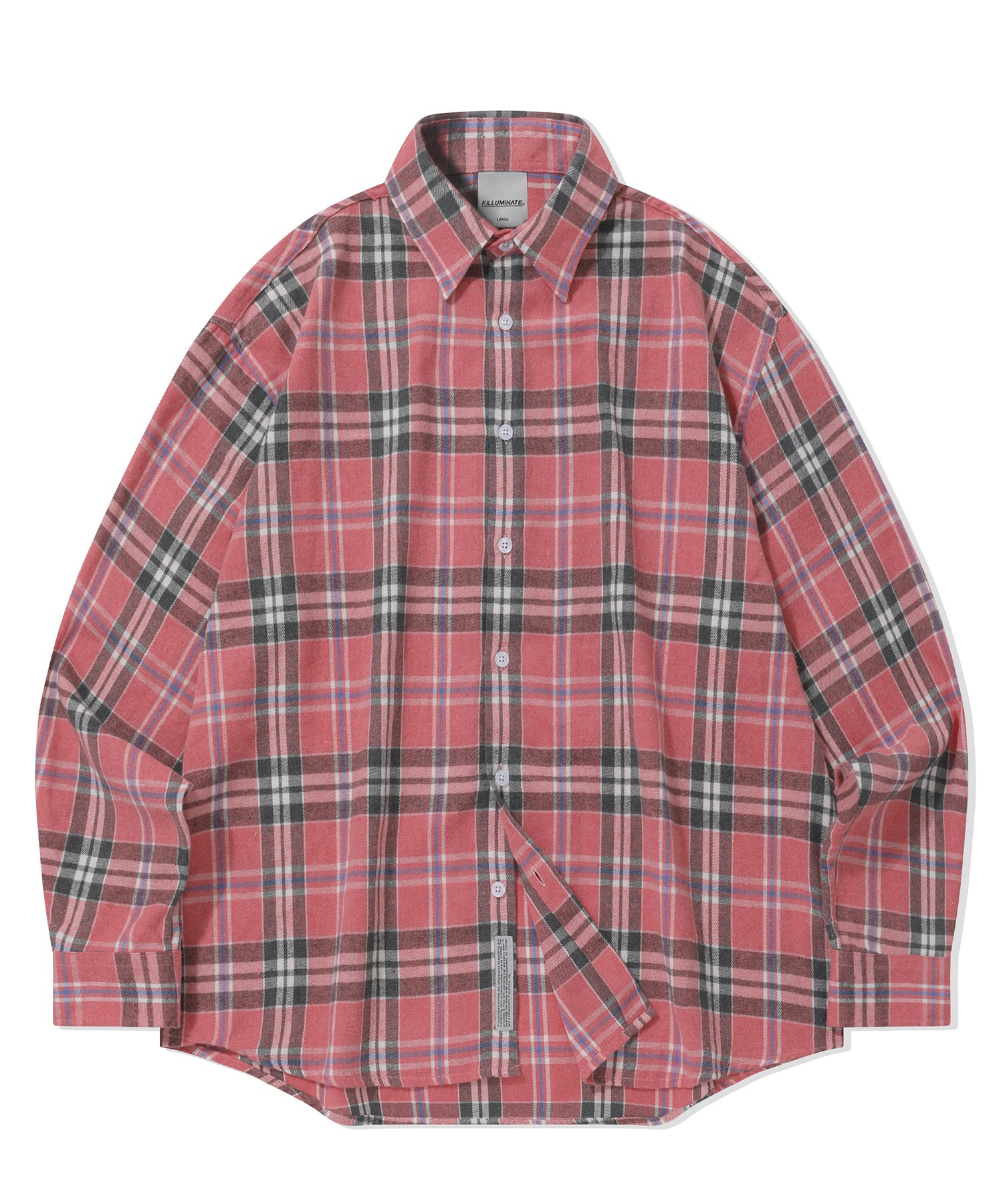 Overfit Forest Check Shirt-Pink