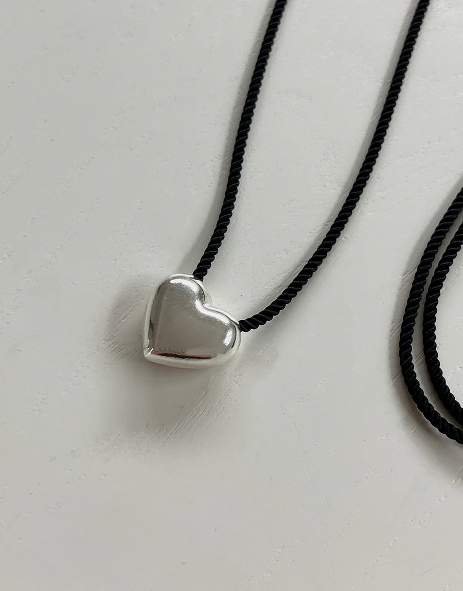 [92.5silver] mannish heart necklace_VER.2