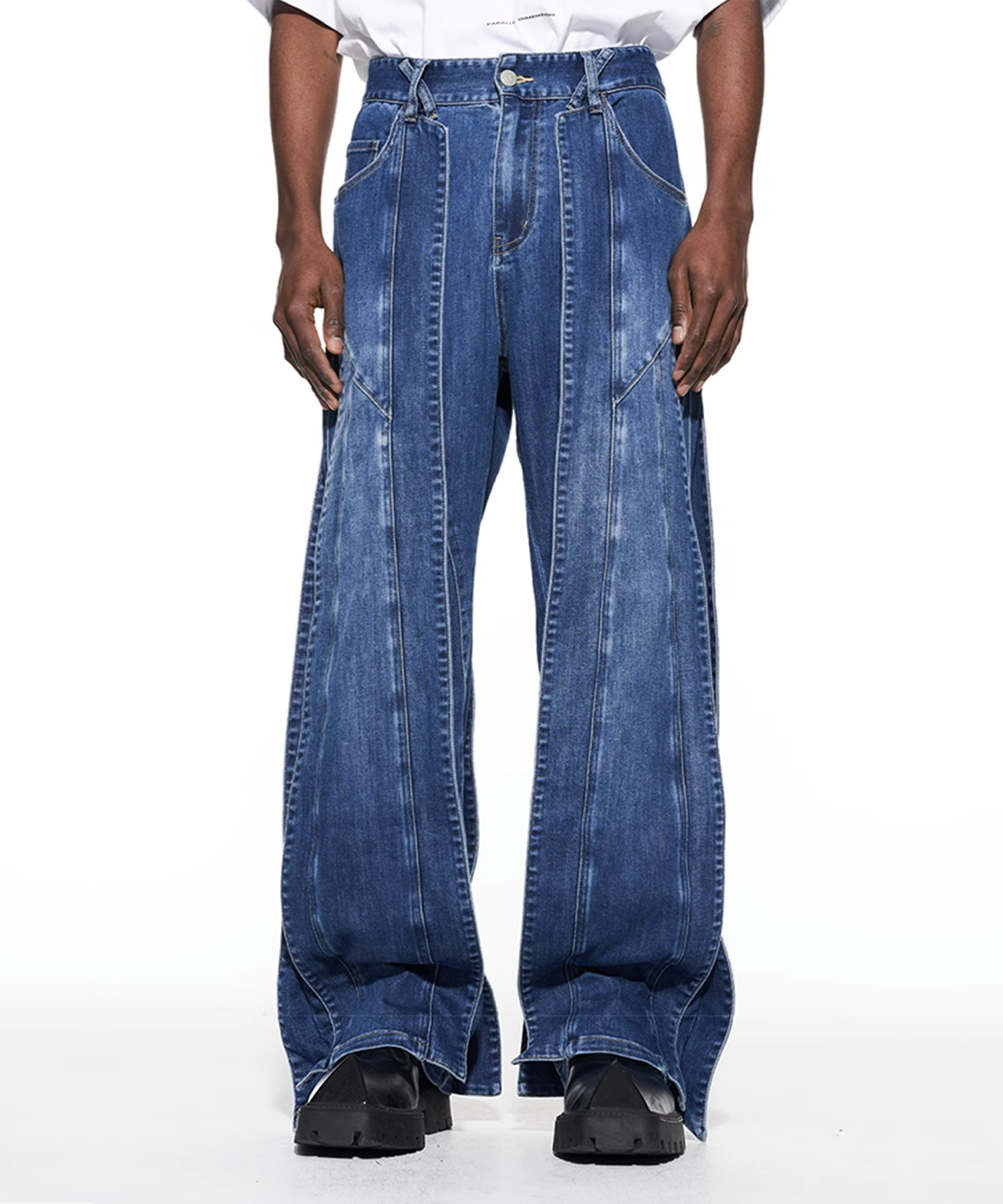 Twisted denim pants