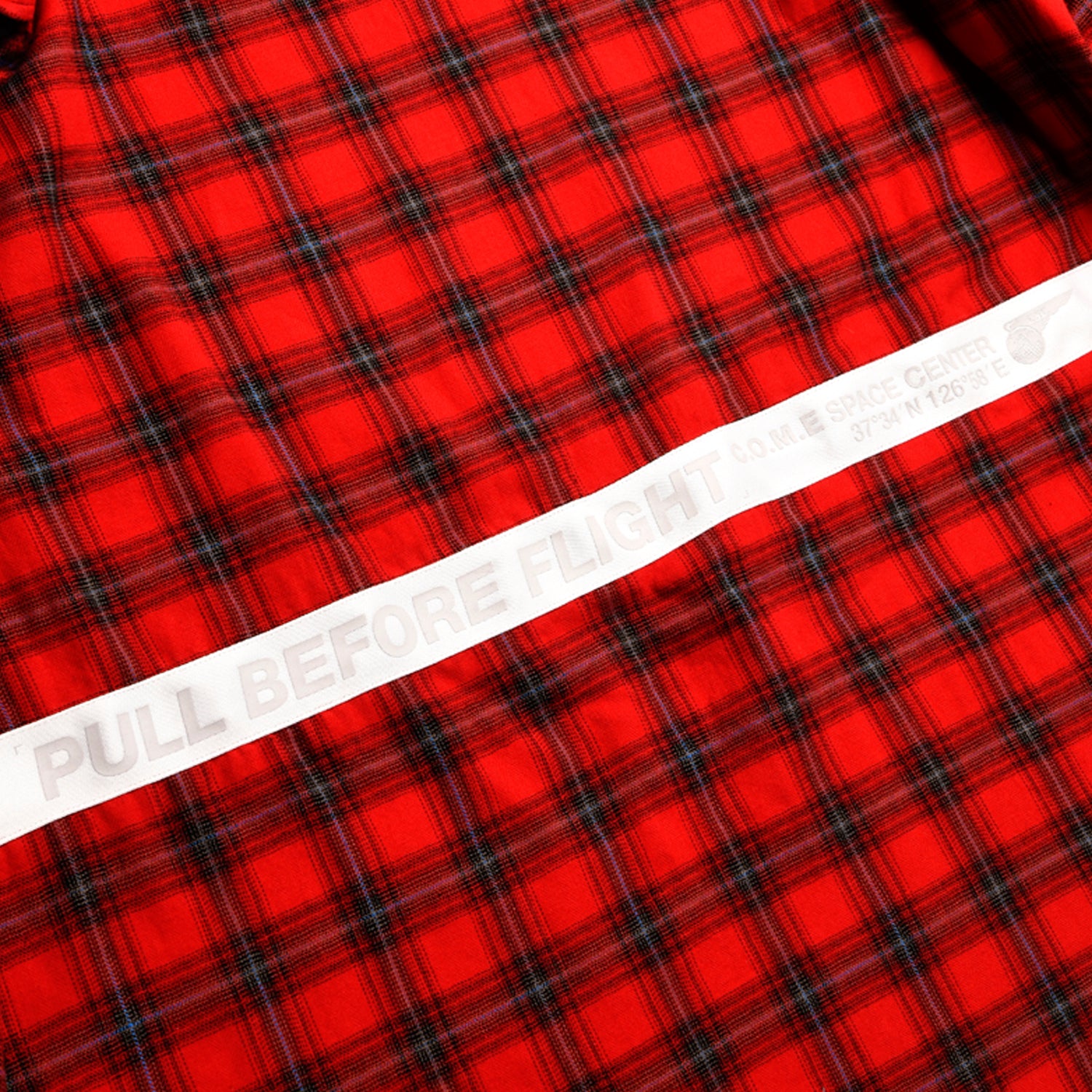 オーバーサイズシャツ[UNISEX] Oversized Drawstring Checked Shirt (RED)