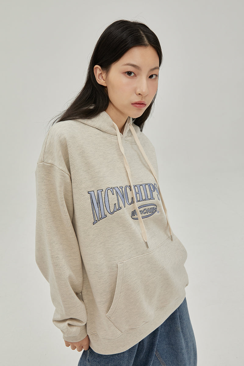 Vintage arch-logo hoodie [oatmeal]