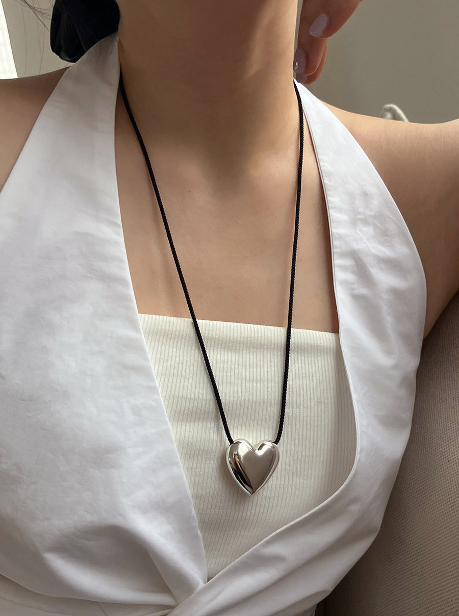 [92.5silver] mannish heart necklace_VER.2