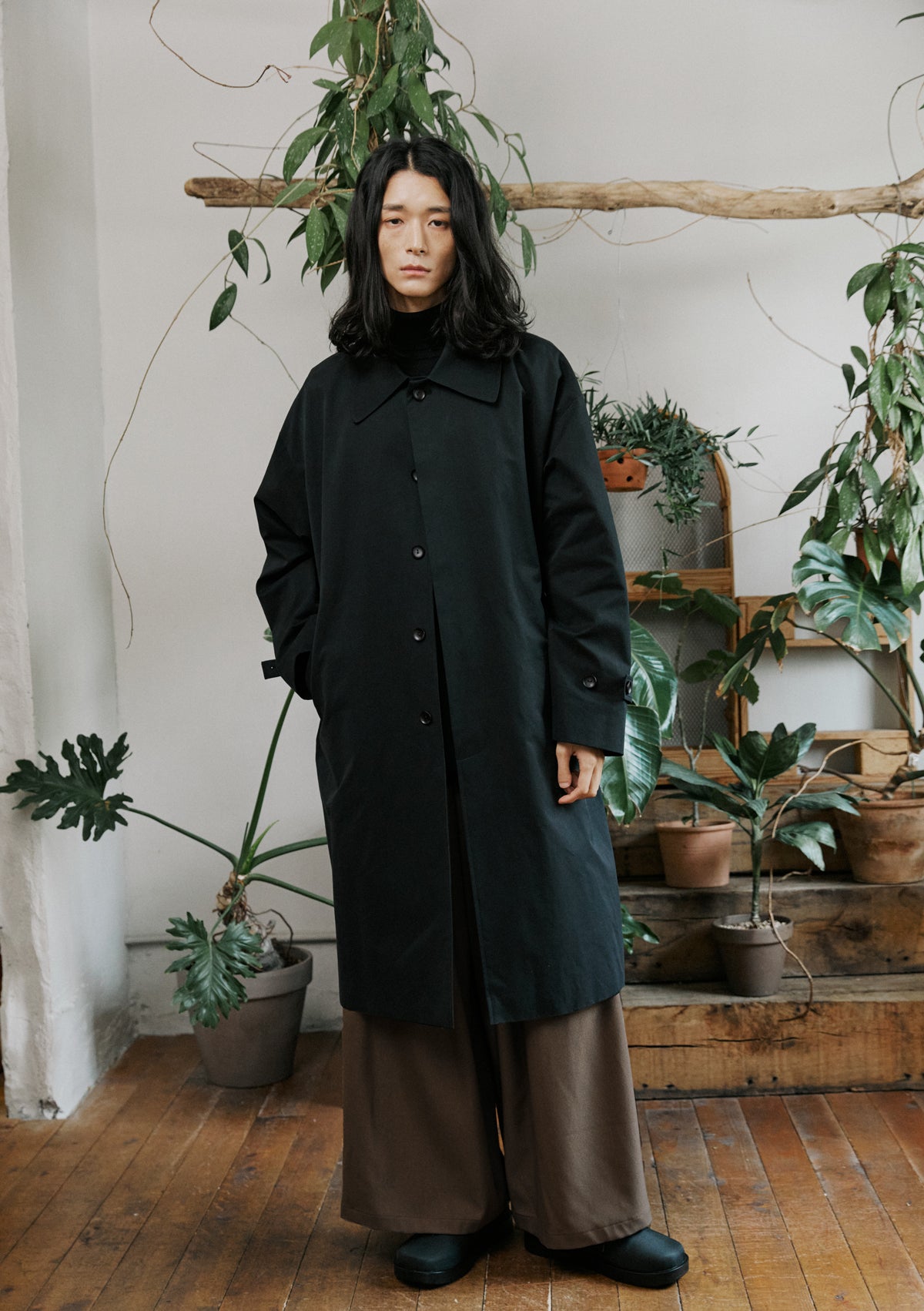 unisex mac coat black