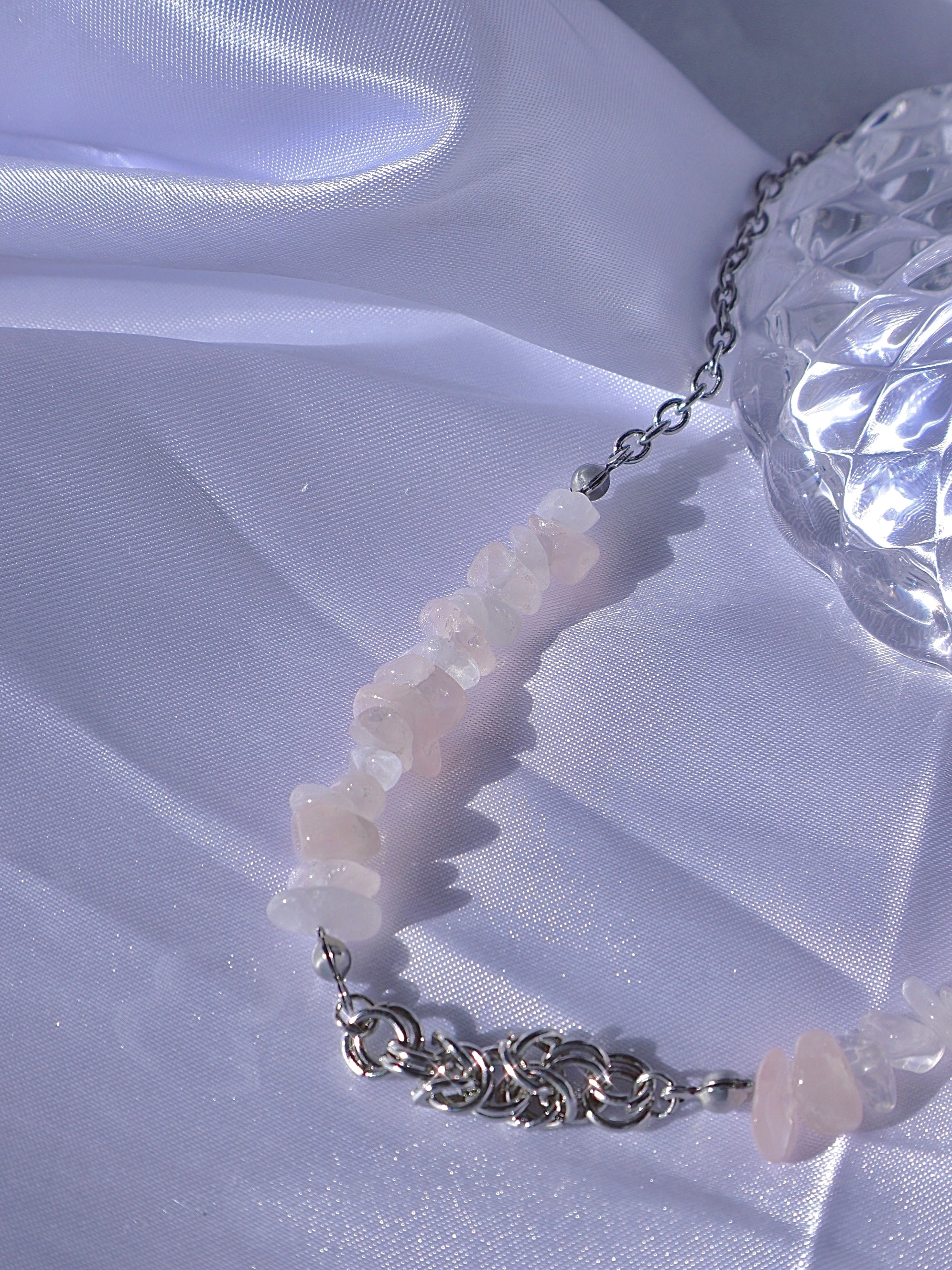 rose quartz necklace