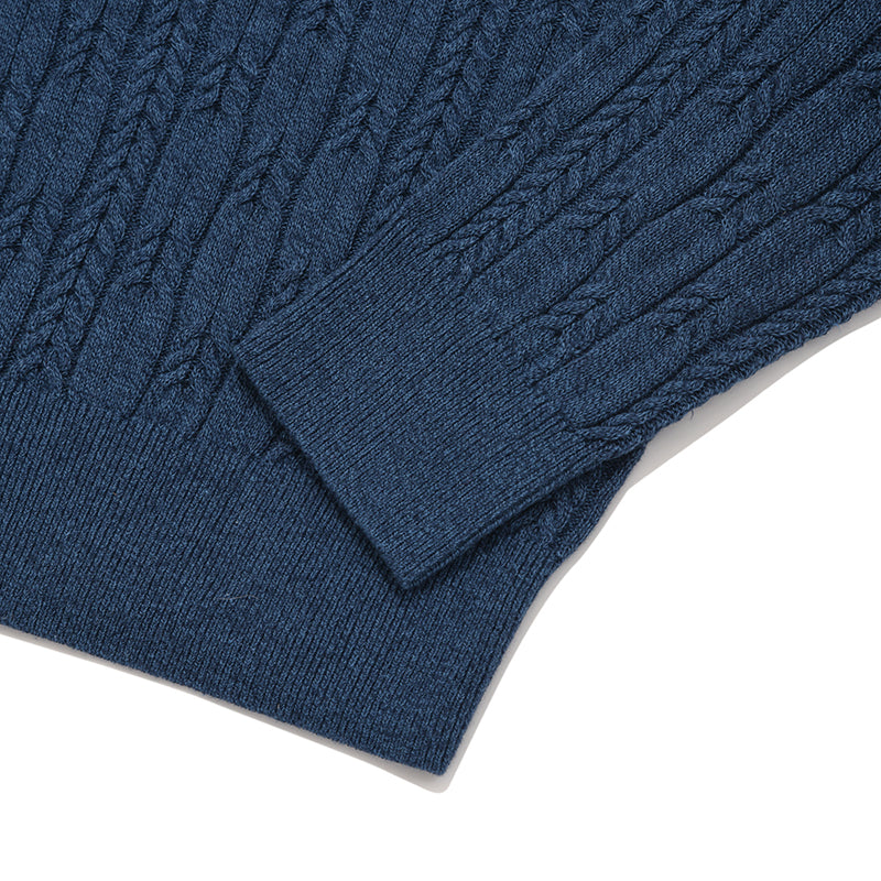 SMALL CHERRY CABLE CROP KNIT [INDIGO BLUE]