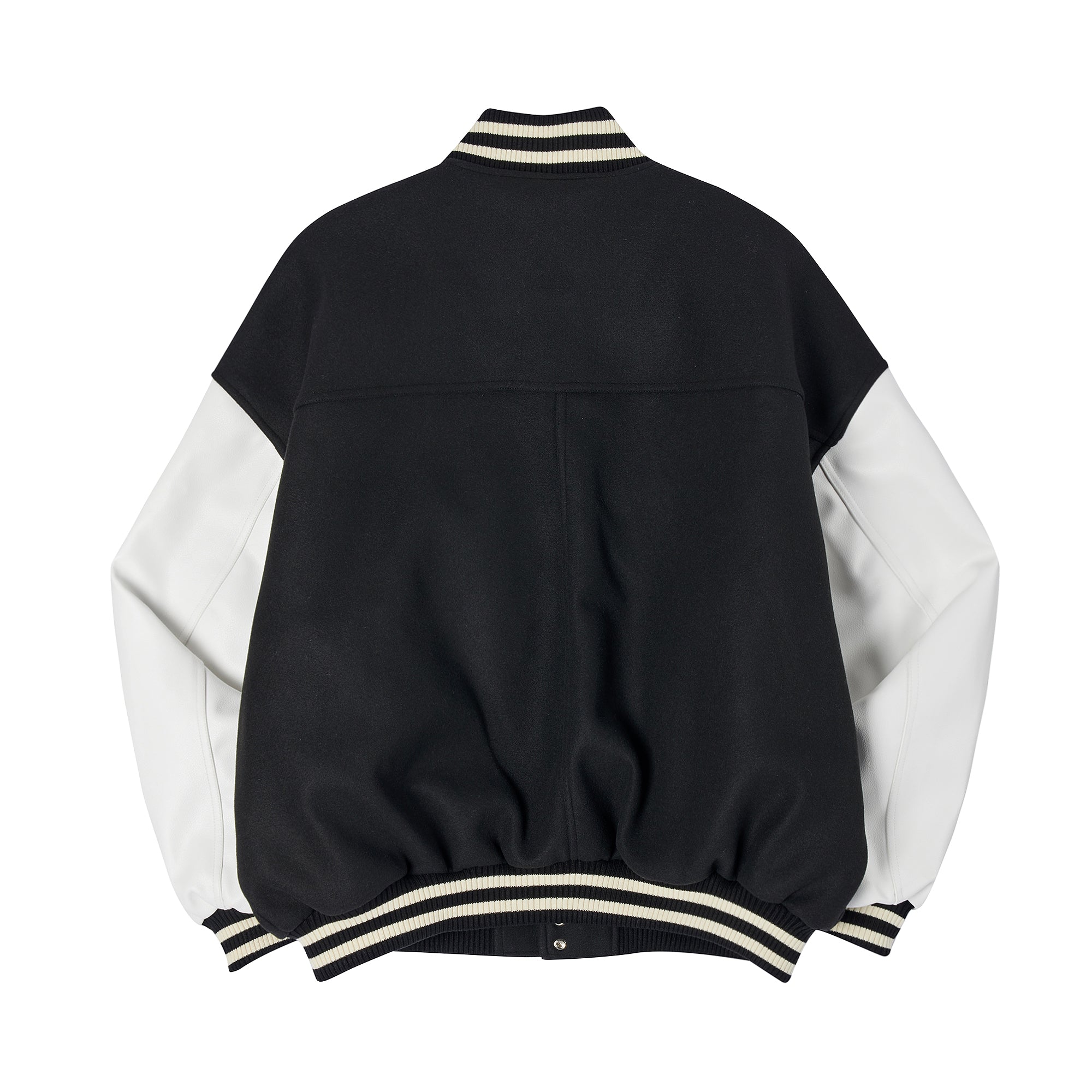 Super balloon wool varsity jacket Black