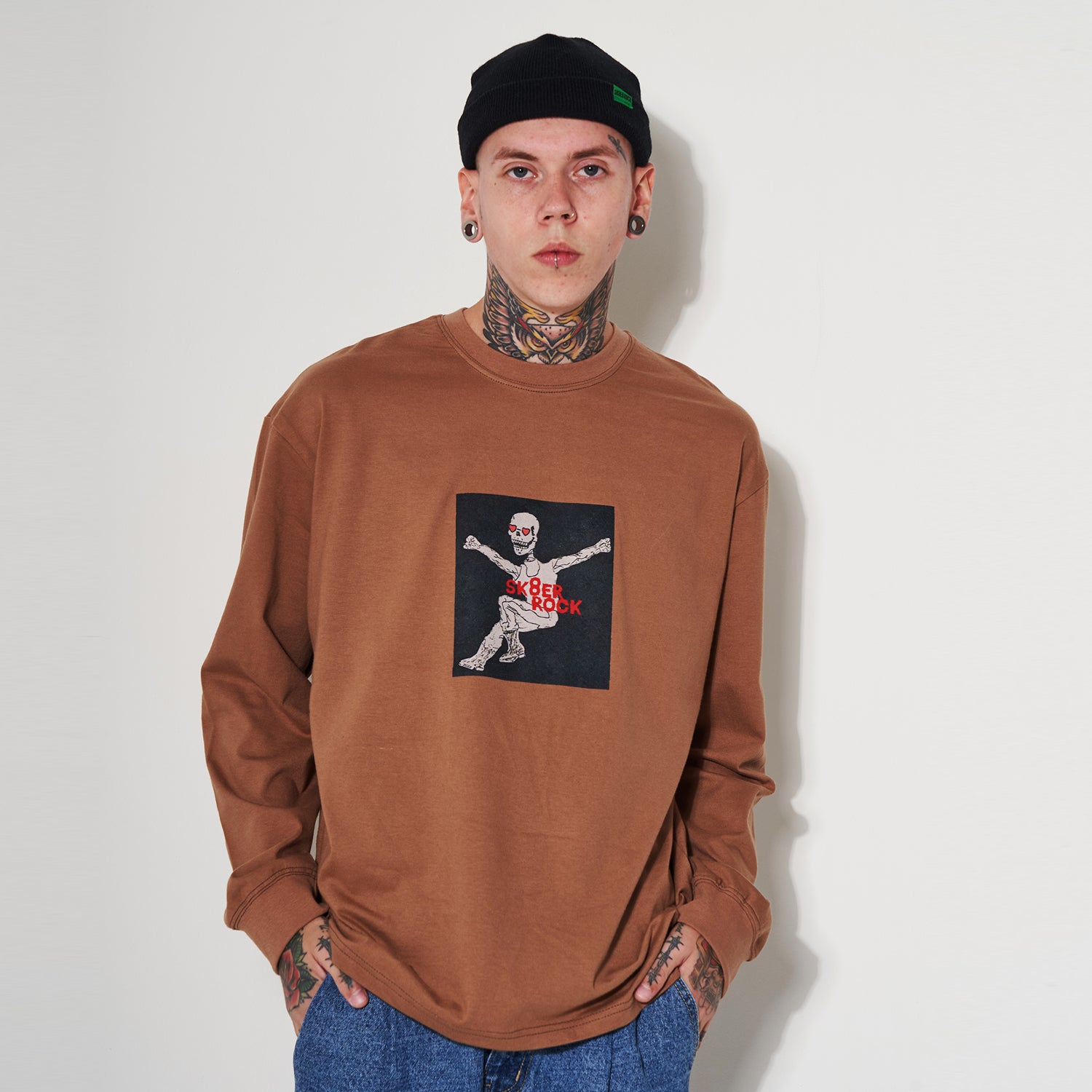 HOORAY LONG SLEEVE T-SHIRT LIGHT BROWN