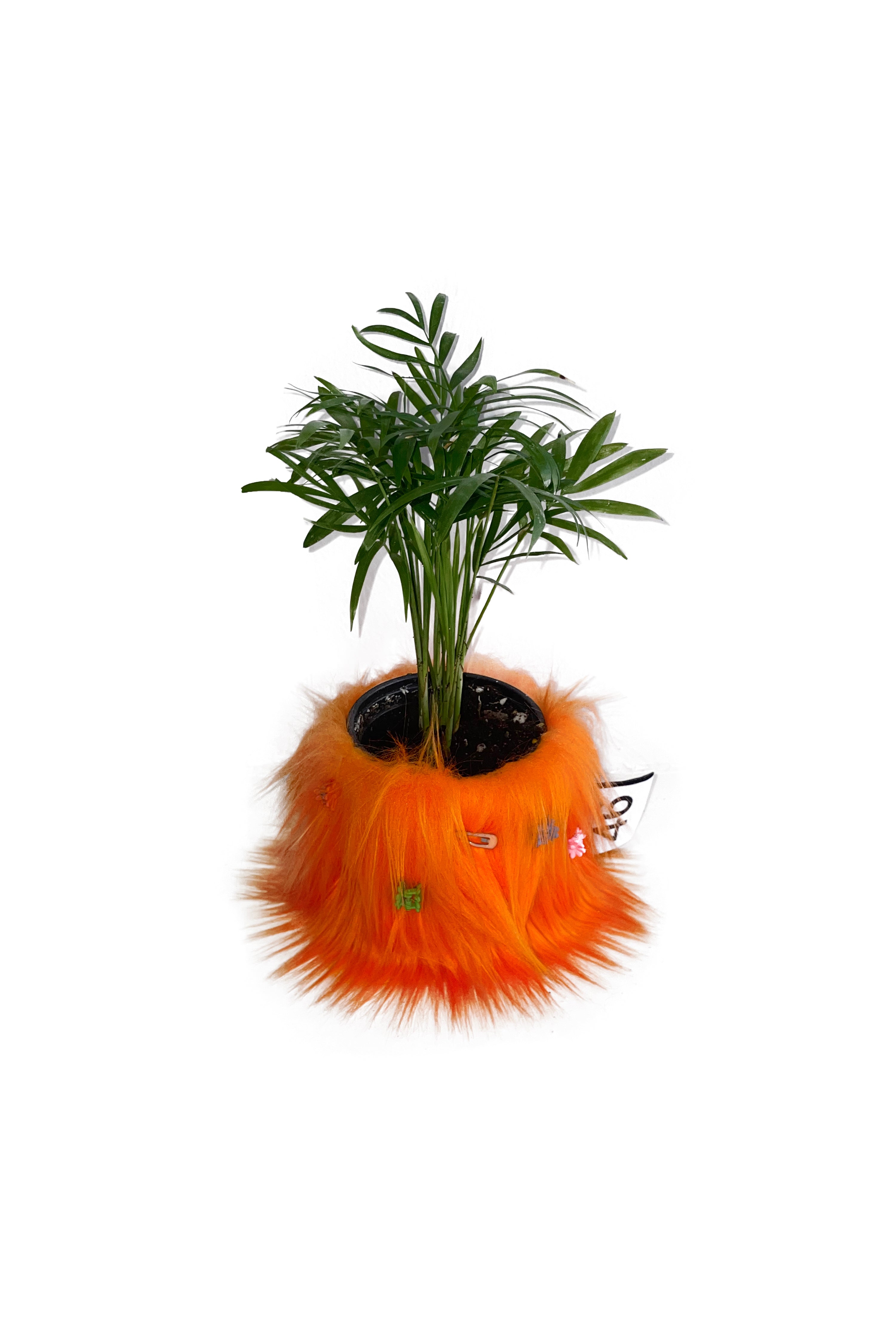 FURRY POT COVER (ORANGE) + FURRY PIN SET