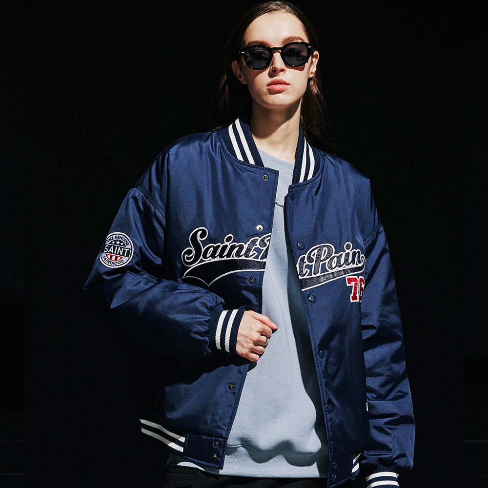 SP TEAM LOGO STADIUM JACKET-NAVY