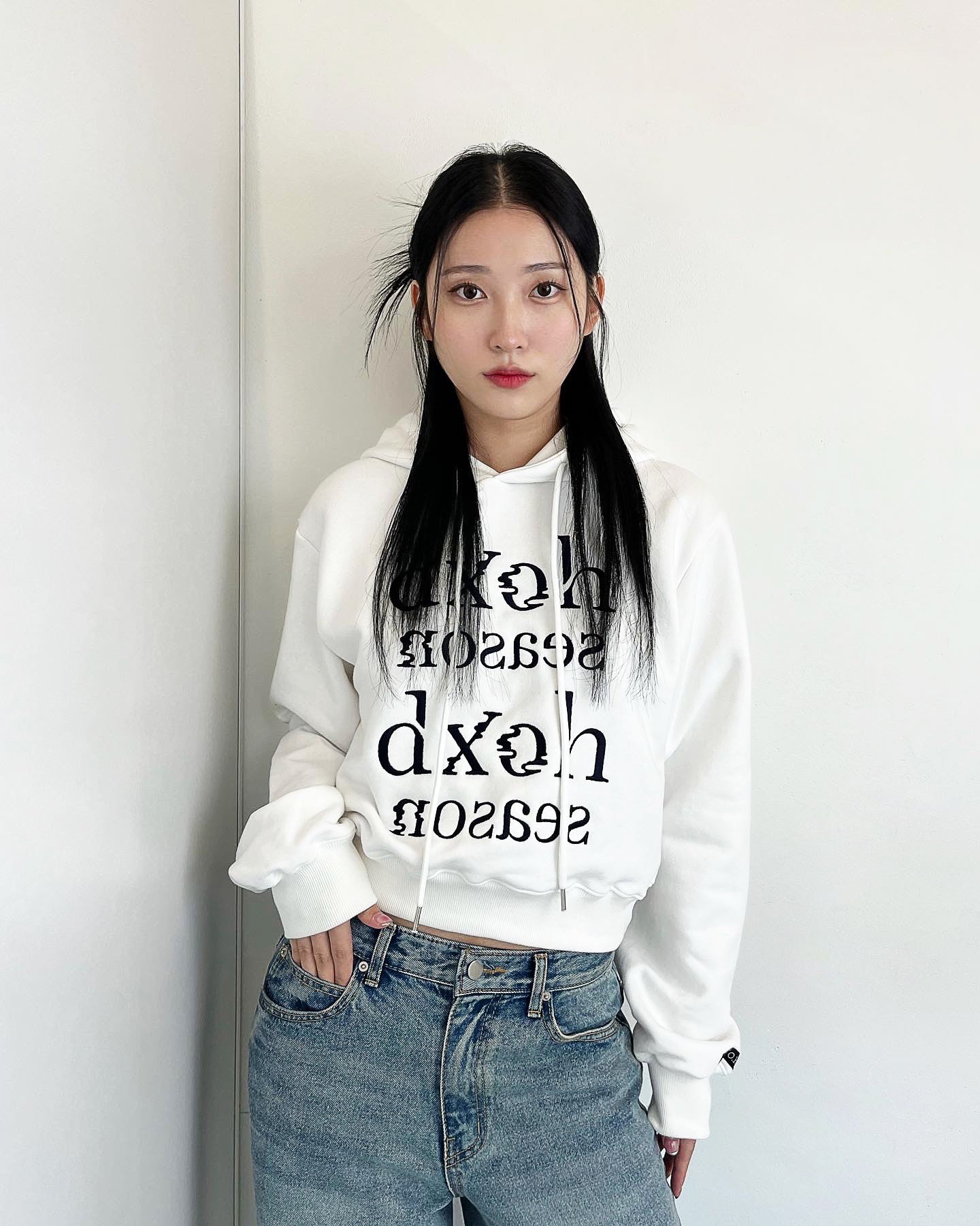 SEMI CROP SEASONS LOGO EMBROIDERY HOODIE