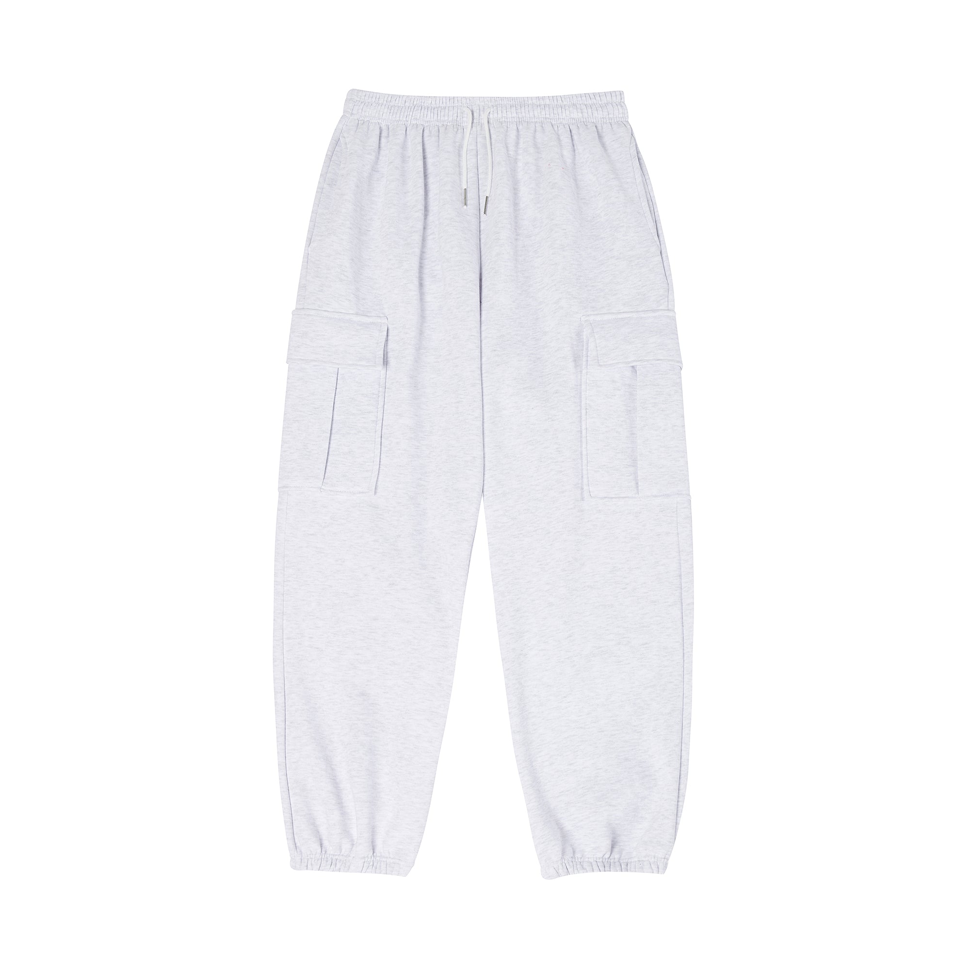 Balloon over cargo fleece jogger pants White Melange