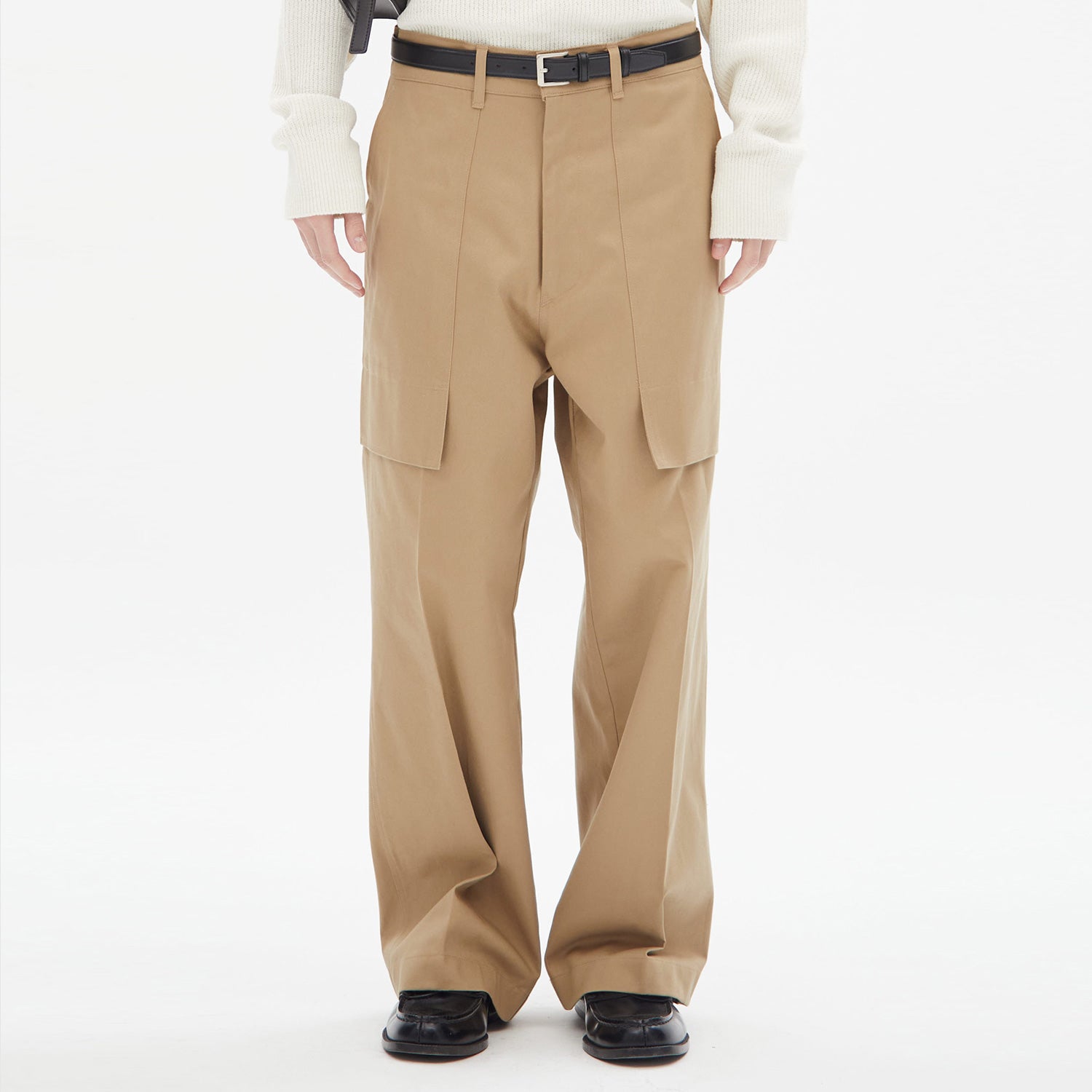 FLAP POKET COTTON CARGO PANTS(BEIGE)