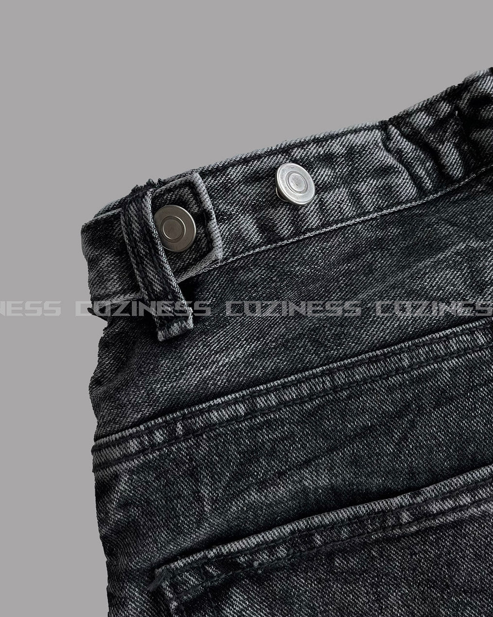 Pulse putty vintage denim Bermuda pants (Black)