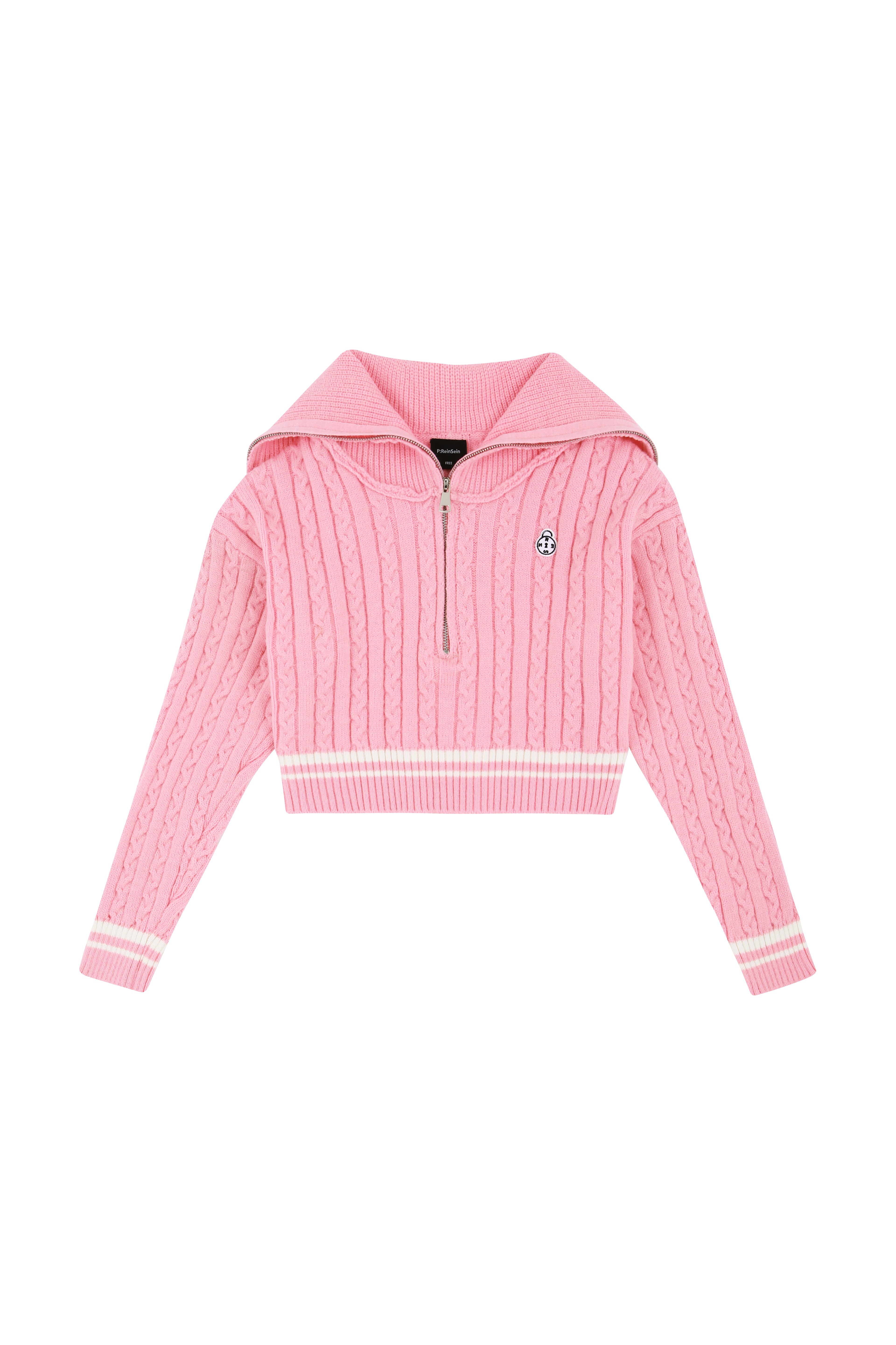 Half Zip-Up Collar Knitwear Set-up