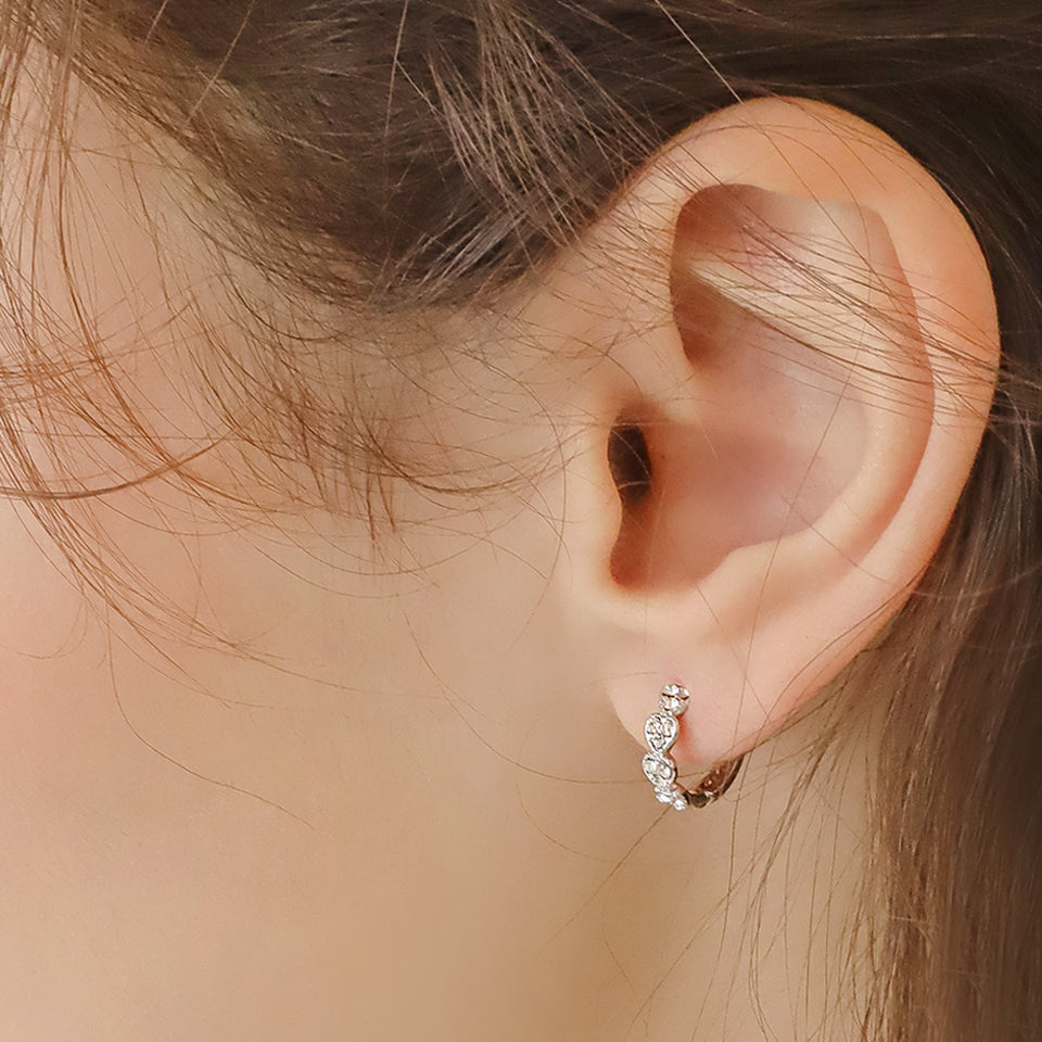 petit heart cubic earring