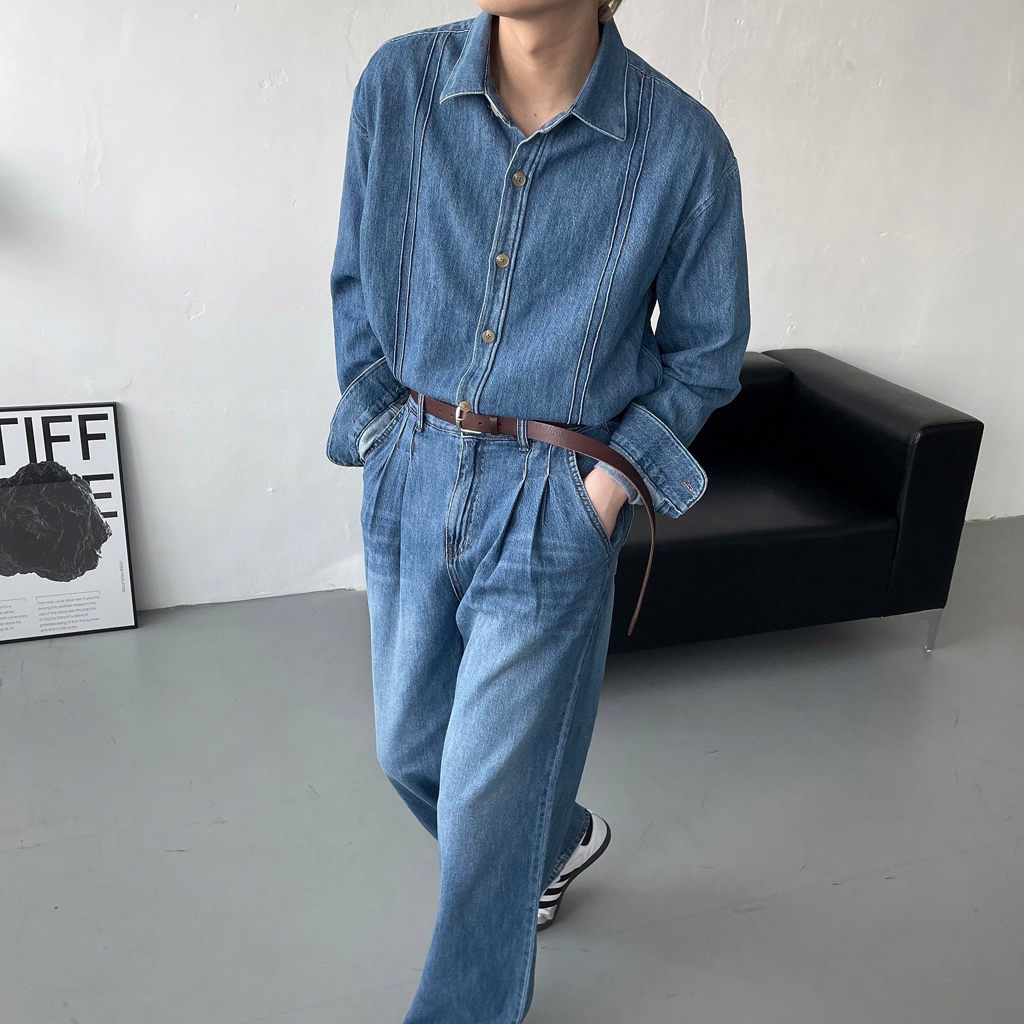 LE Coleman Denim Long-Sleeved Shirt