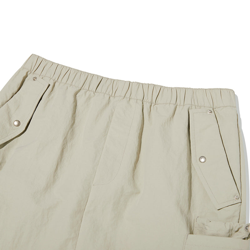 DOODLE CHERRY 2WAY WOVEN SKIRT [LIGHT KHAKI]