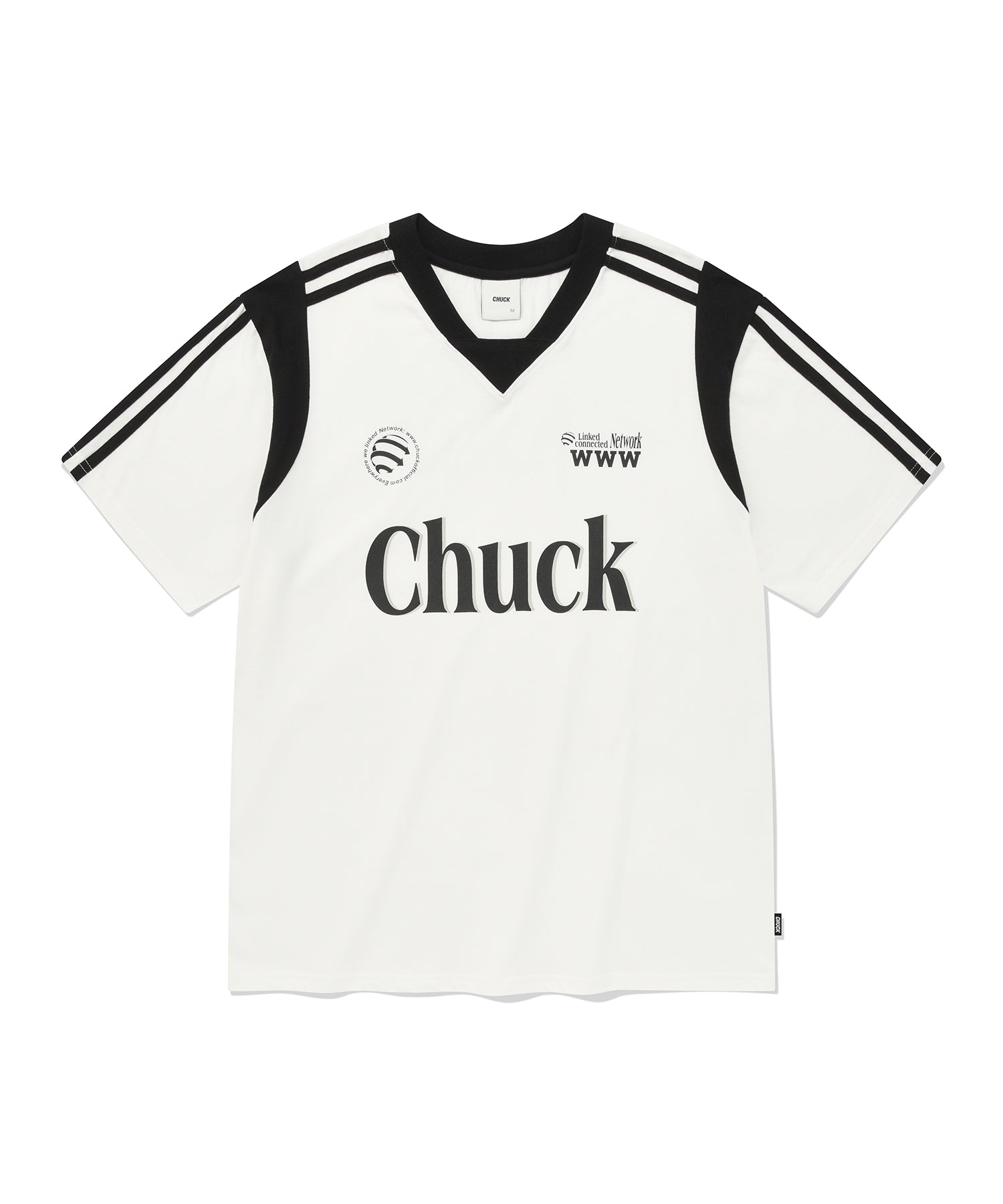 Chuck Uniform V-Neck T-Shirt, White&Black