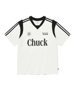 Chuck Uniform V-Neck T-Shirt, White&Black