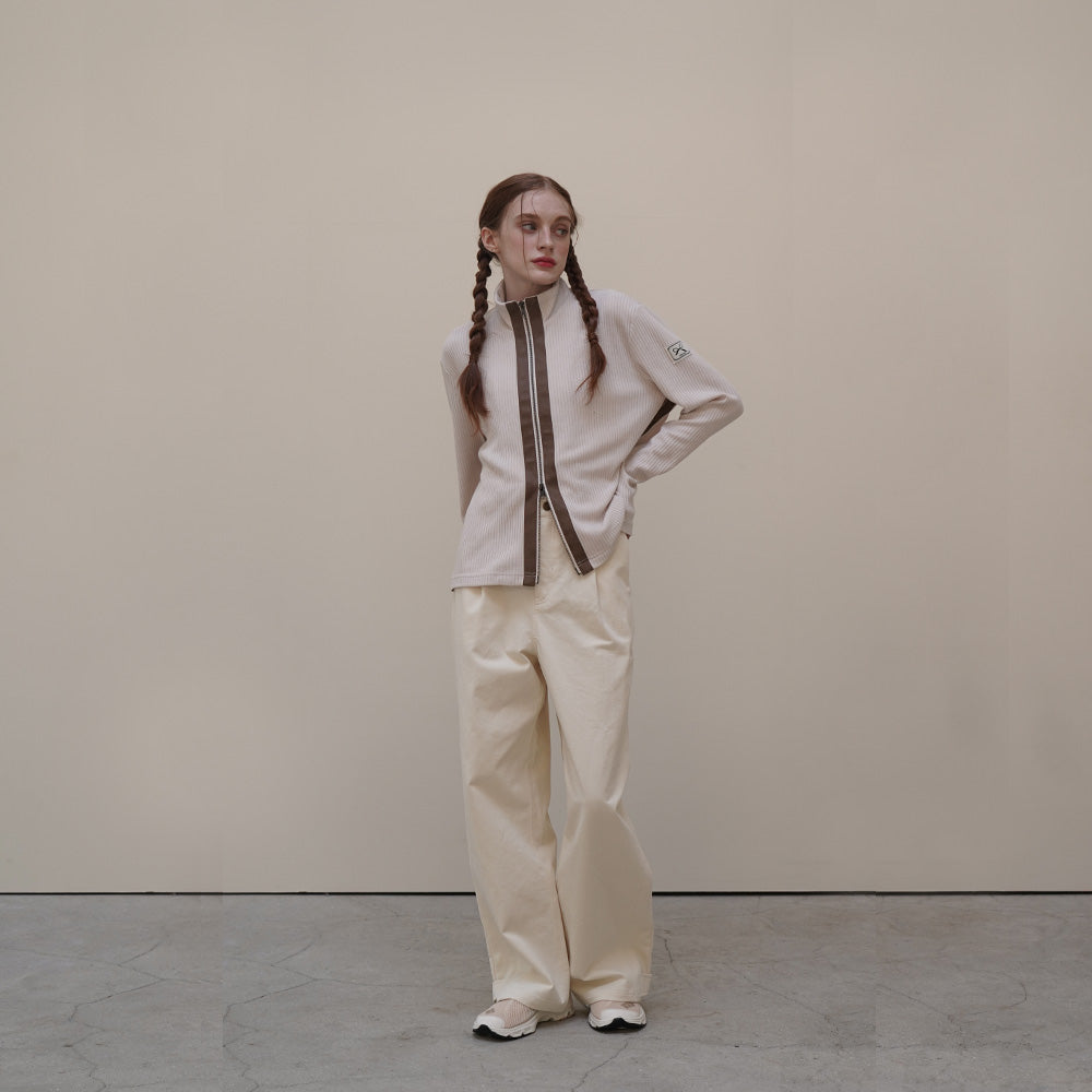 Cream Wide Wing Pants