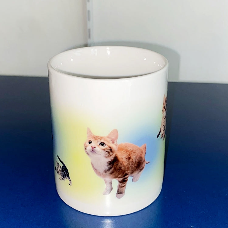 Gradation Cat mug (blue&yellow)