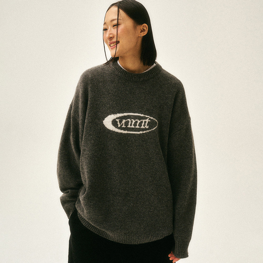 Sport logo supersize wool knit_charcoal