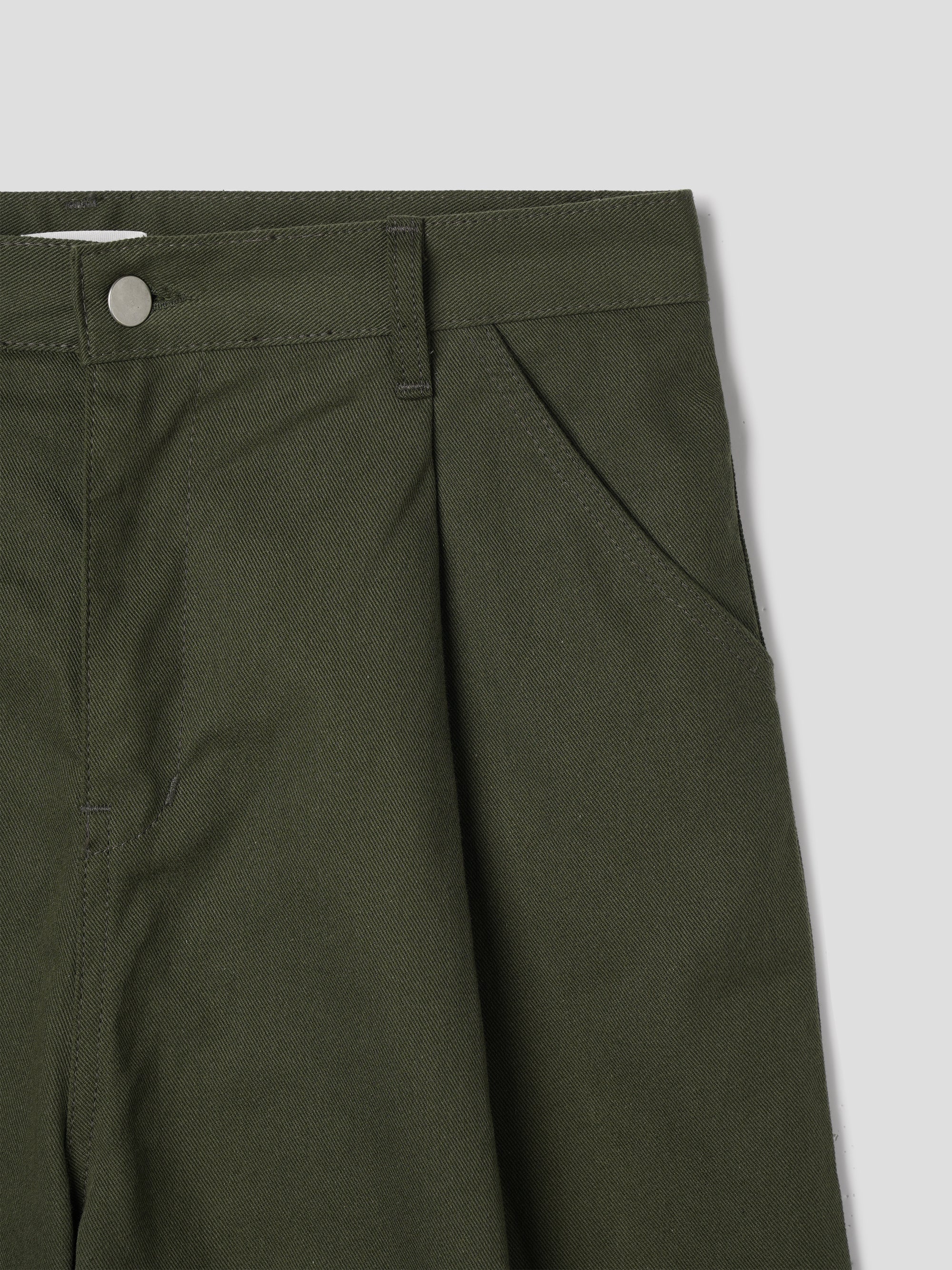 Twill One-tuck burmuda pants 4color