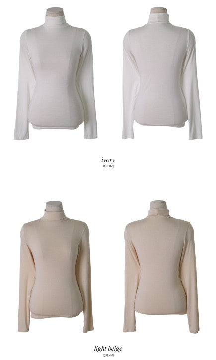 Colorful Soft Turtleneck T-shirt (12color)