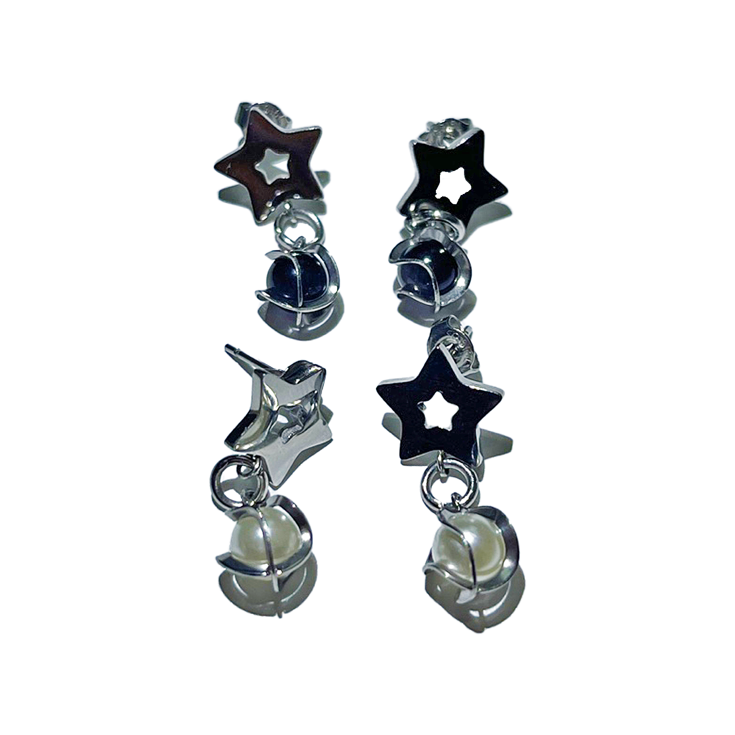 Catseye star earring (2color)