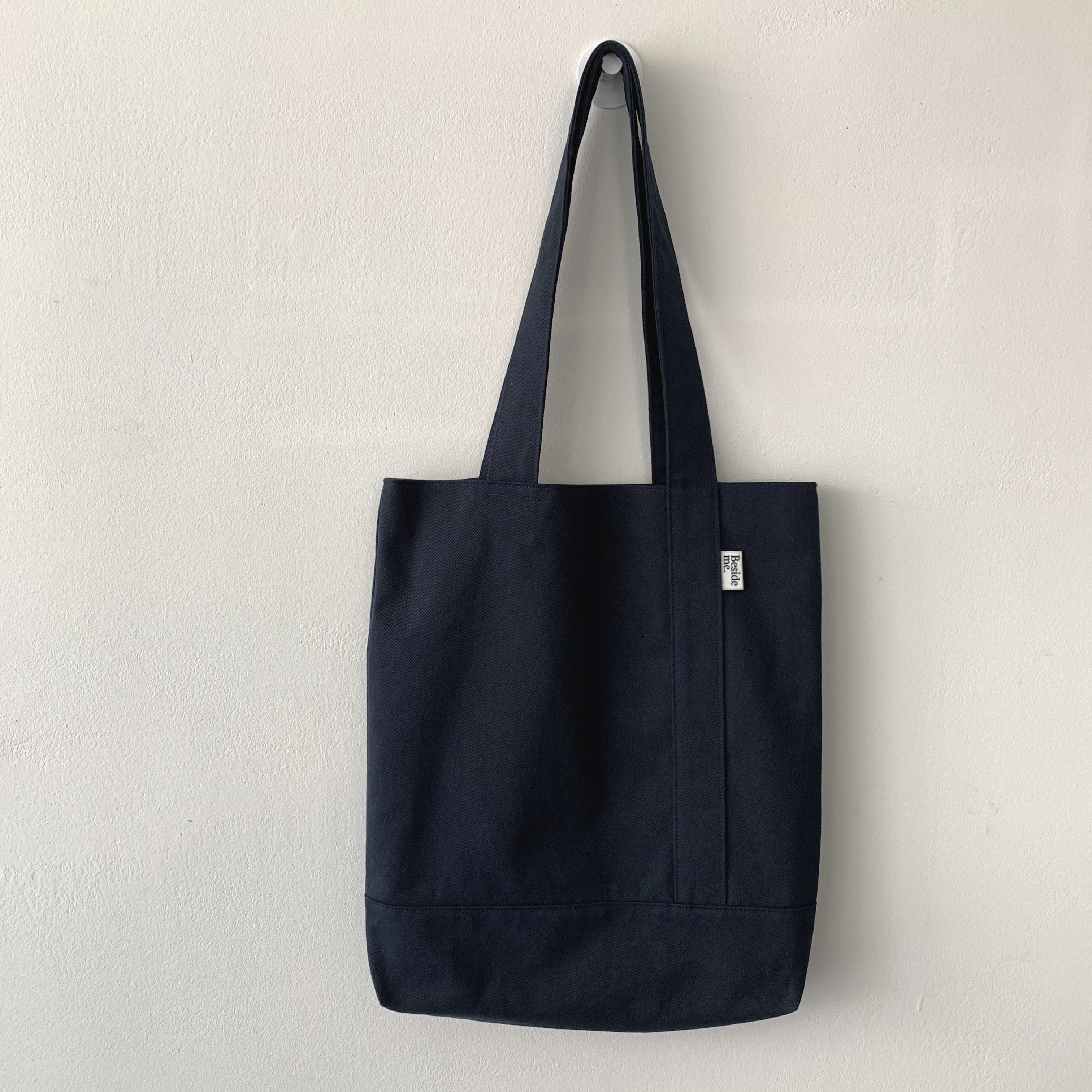 Twill simple line bag - deep navy