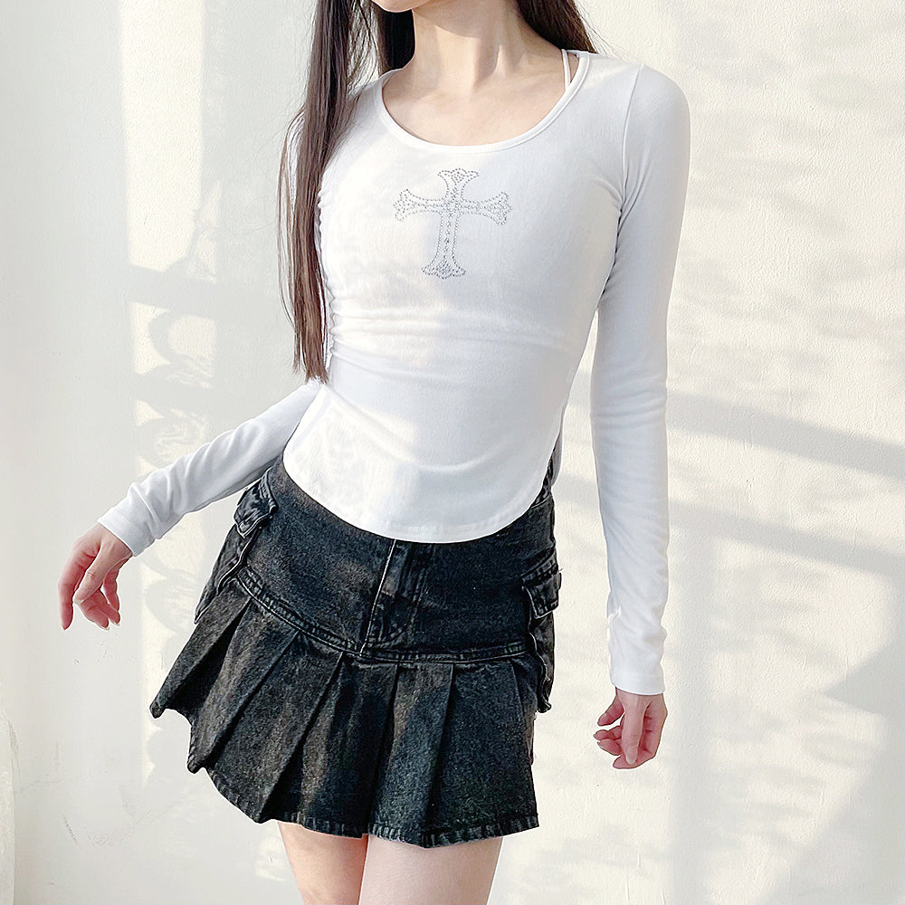 [起毛!] スパークリングキュービックTシャツ (White) / [Fleece!] Sparkling Cubic T-Shirts (White)