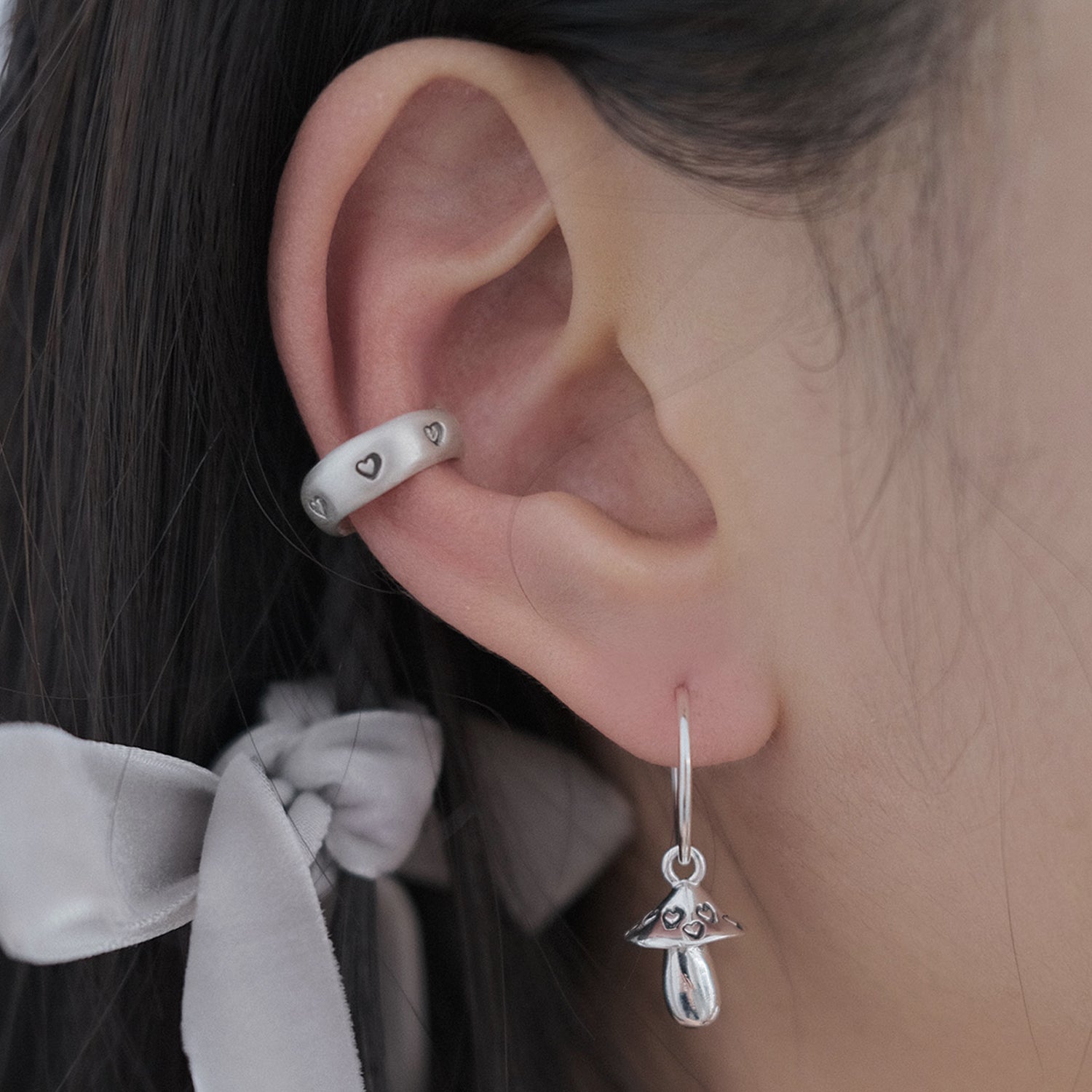 Heart stamp earcuff